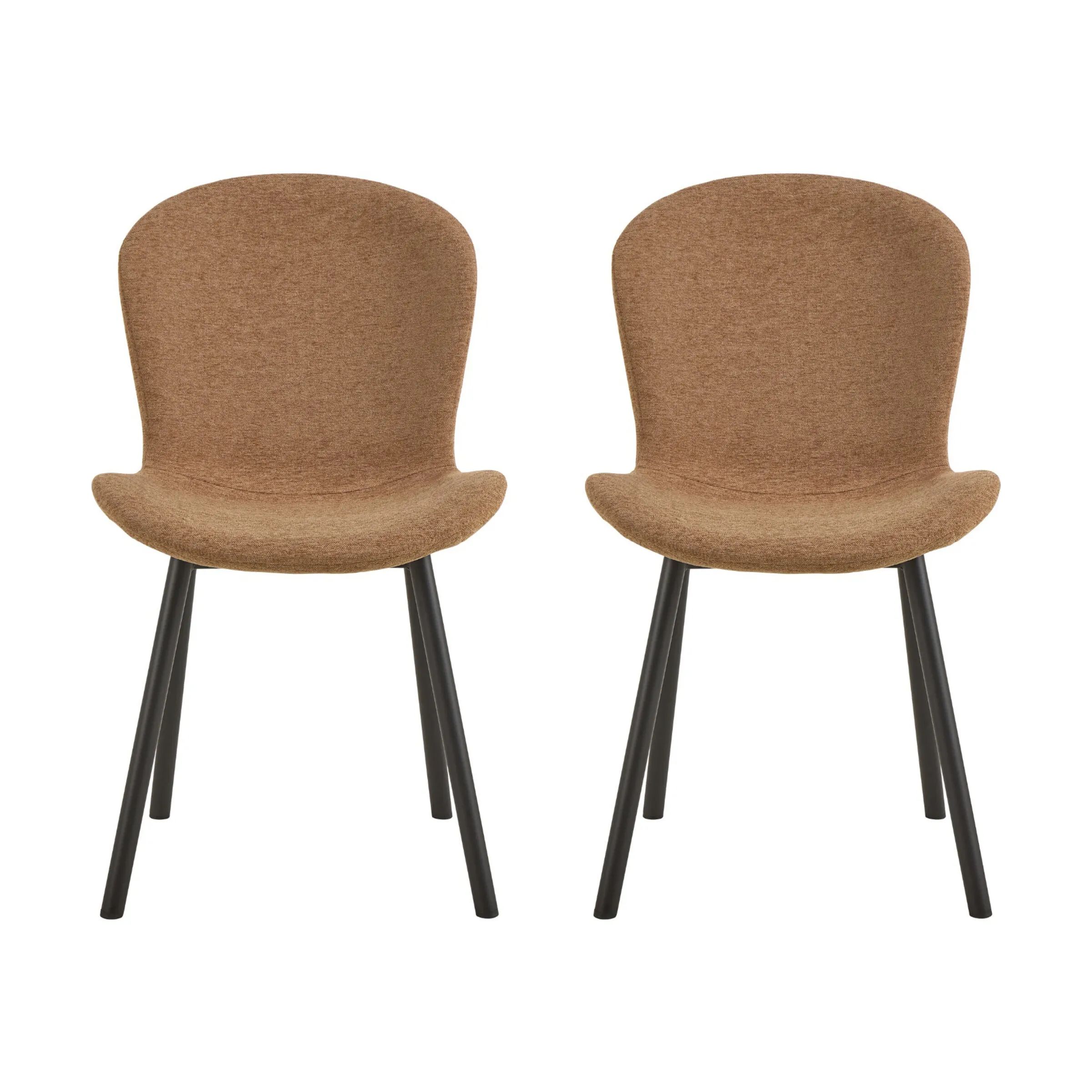 CASA Living Spisebordsstole Esra Spisebordsstol - 2 stk i Terracotta/mat sort, 1