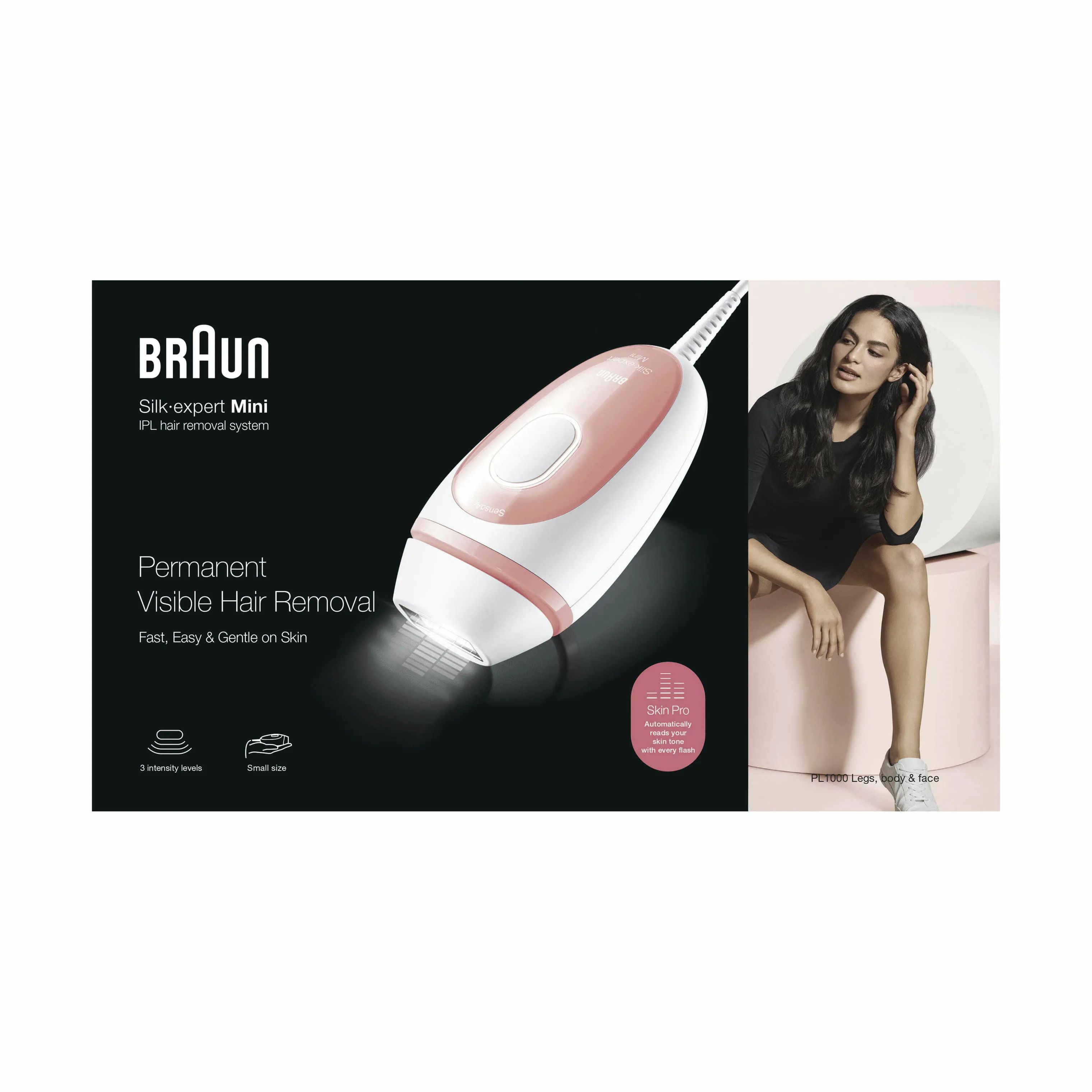 Braun Epilatorer IPL Silk-expert Mini PL1000 Hårfjerner i Pink/White, 3