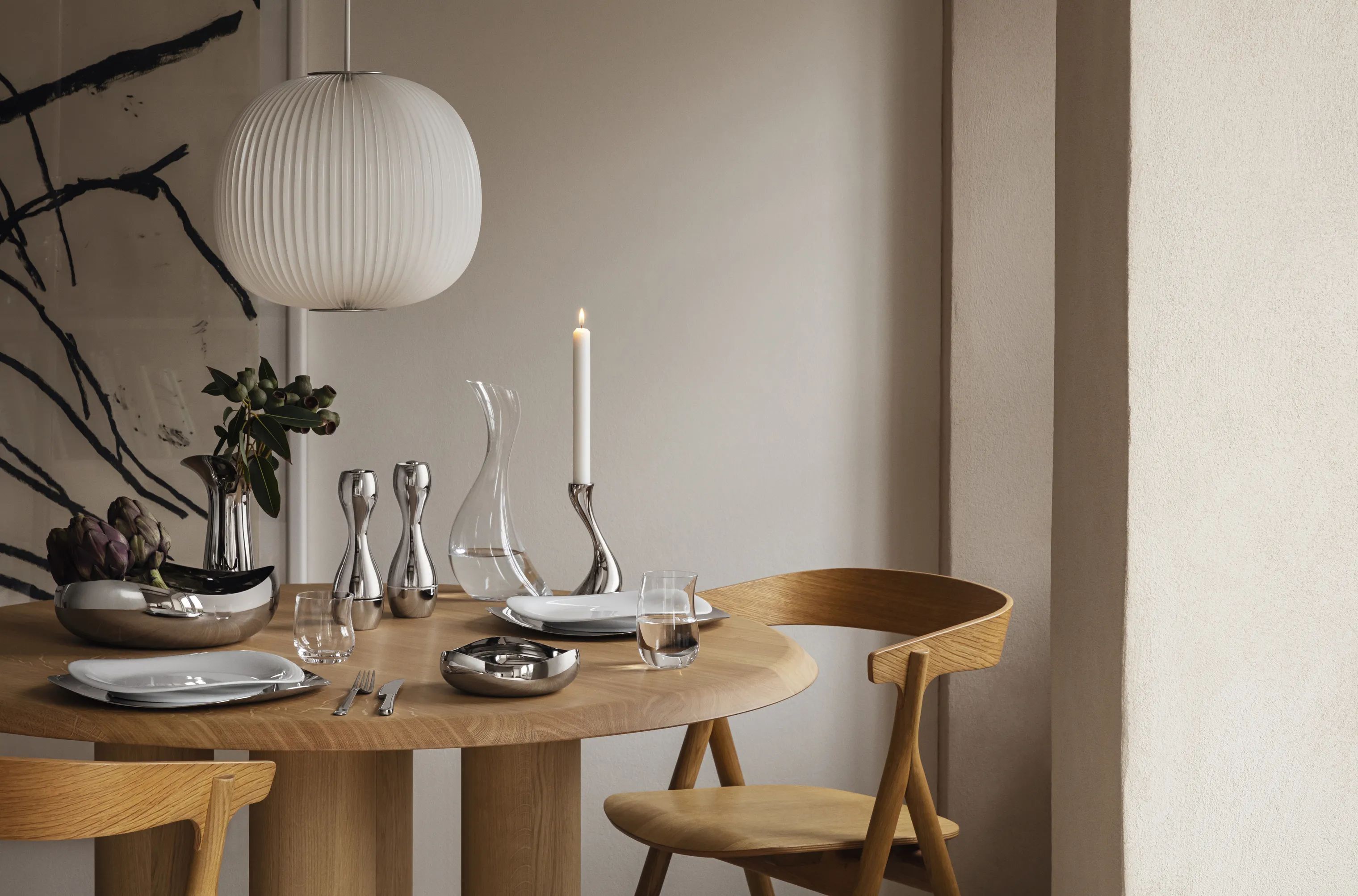 Georg Jensen Strøsæt Cobra Salt- & peberkværnsæt i Stål, 20,1 cm, 2