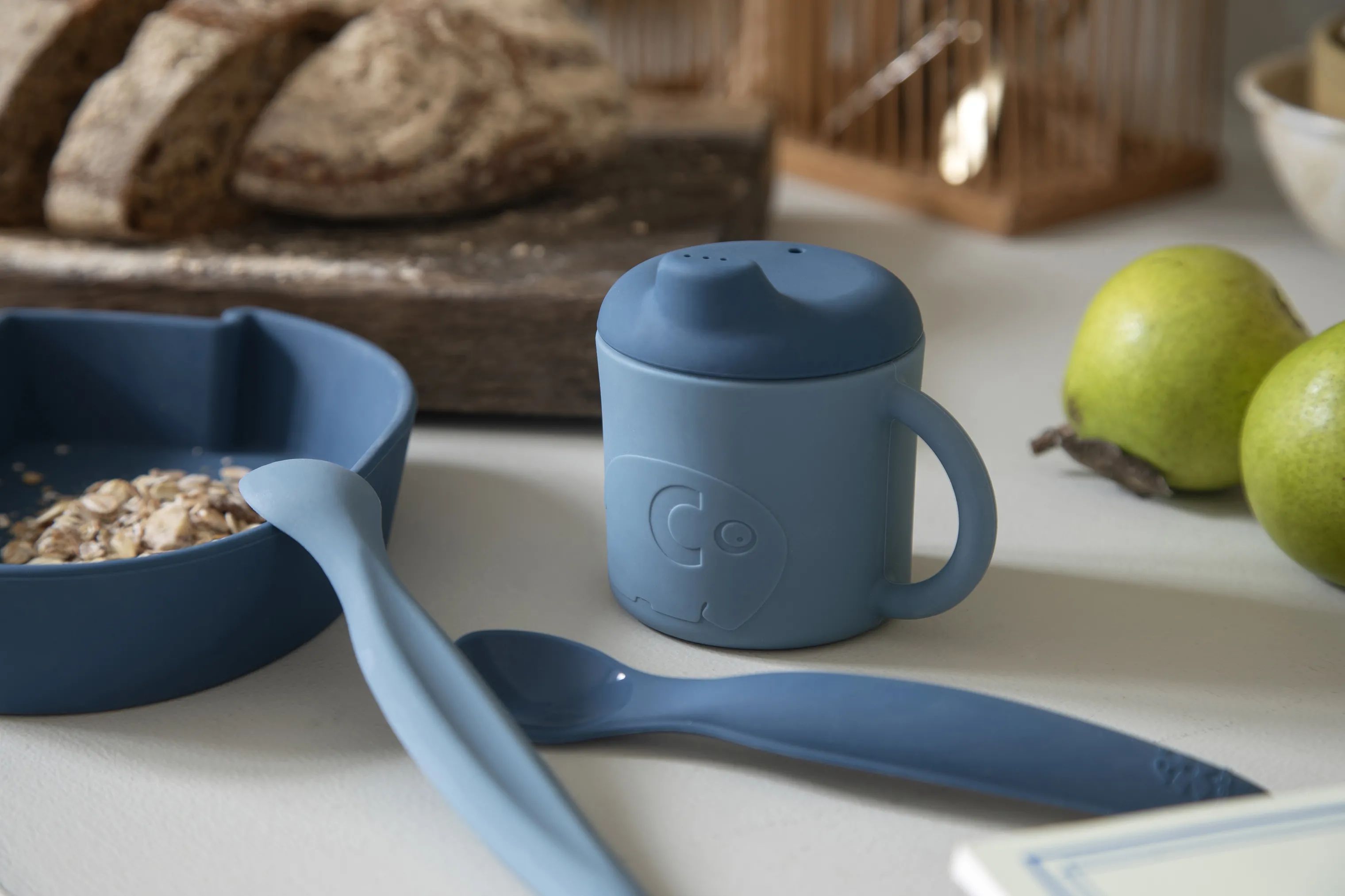 Sebra Låg og covers Silikonelåg i Vintage blue, 2