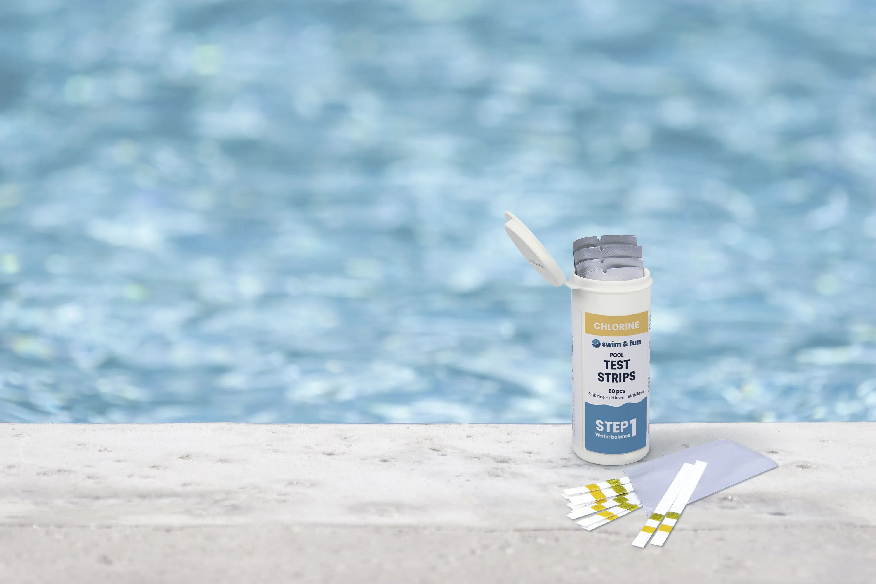Swim & Fun Poolrengøring Test Strips i Hvid, 2