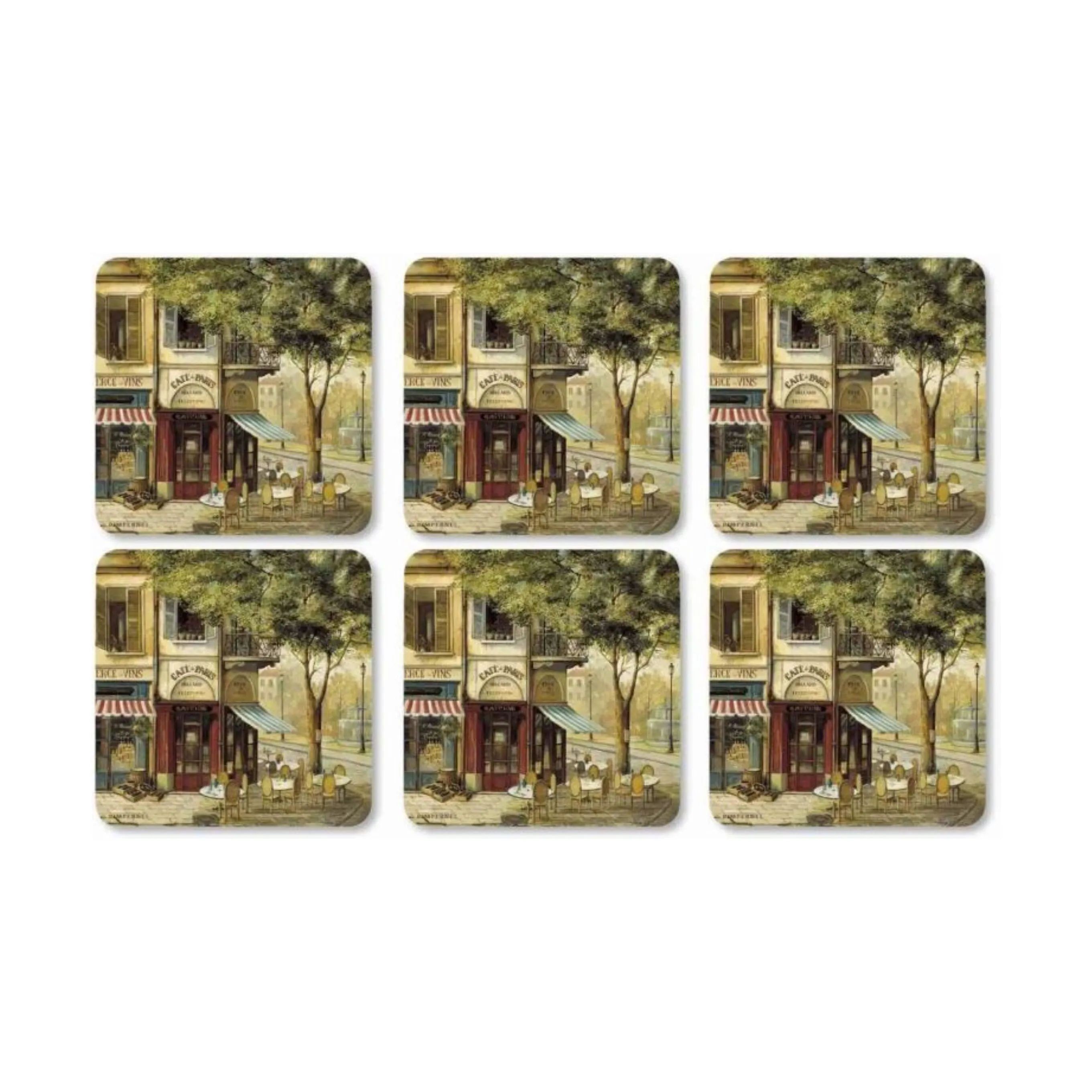 Pimpernel Glasbrikker og coasters Pimpernel Glasbrikker - 6 stk. i Multifarvet/Pariserscener, 1