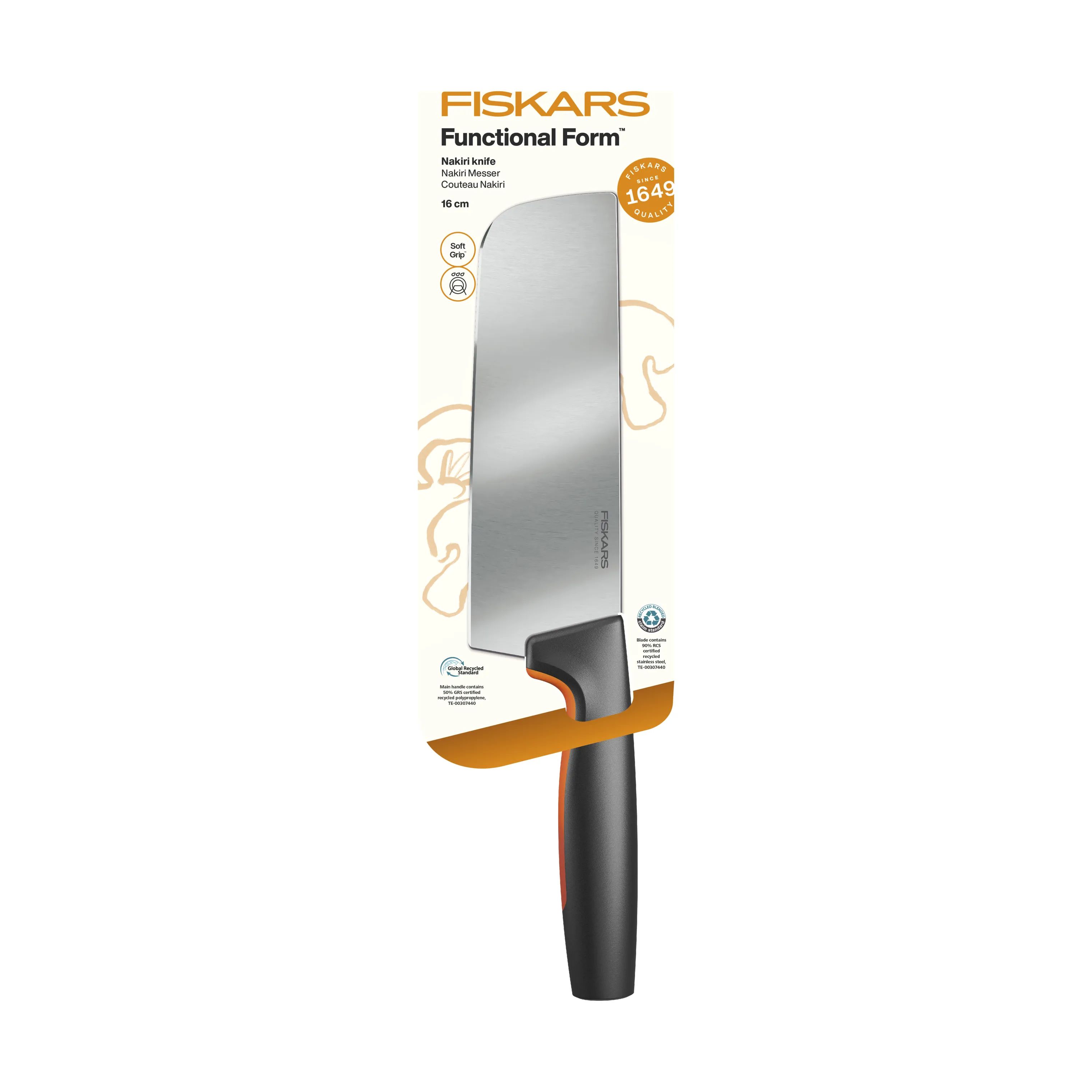 Fiskars Grøntsagsknive Functional Form Nakiri Kniv i Sort/Orange, 4
