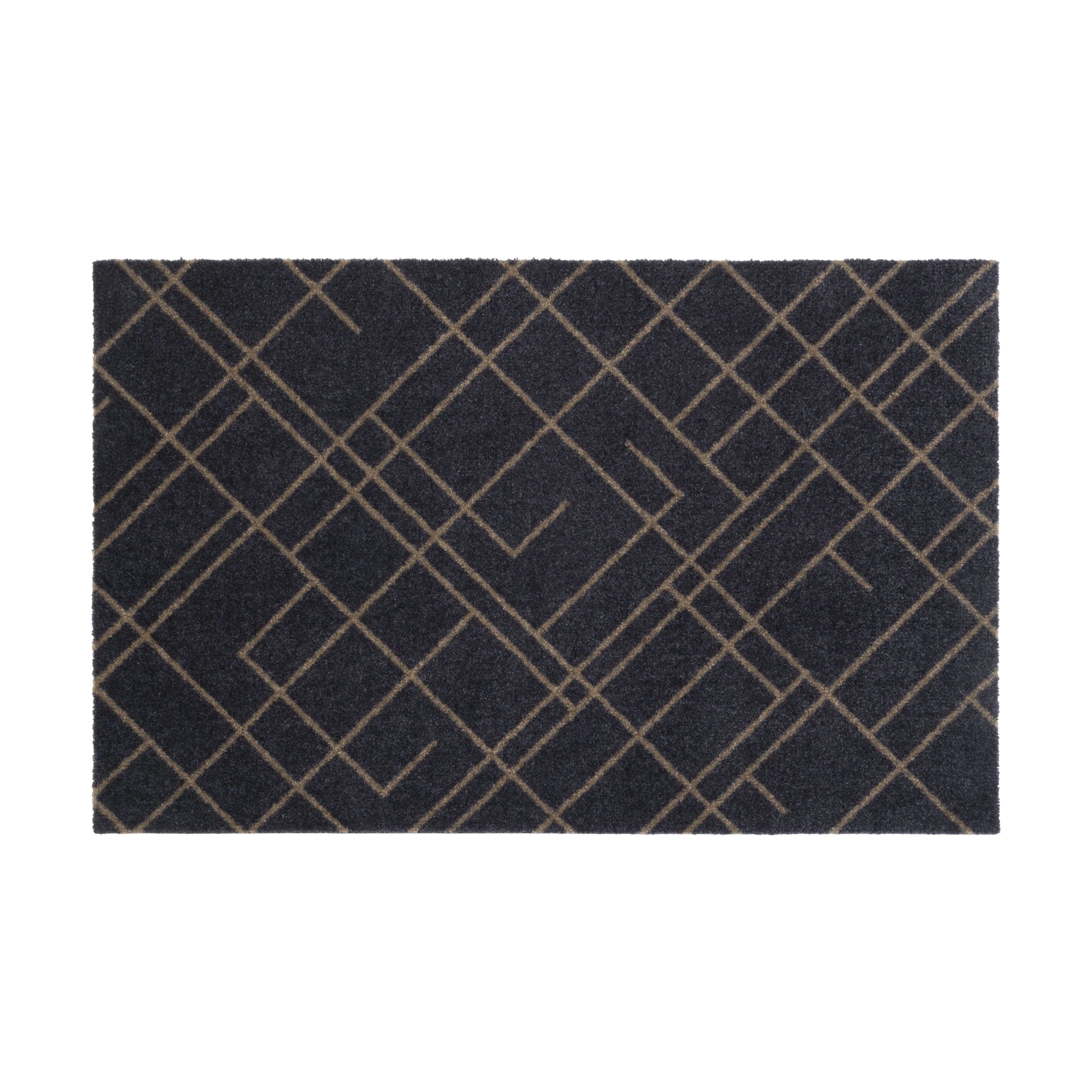 Tica Copenhagen Dørmåtter Lines Dørmåtte i blå, B90 x L60 cm, 1