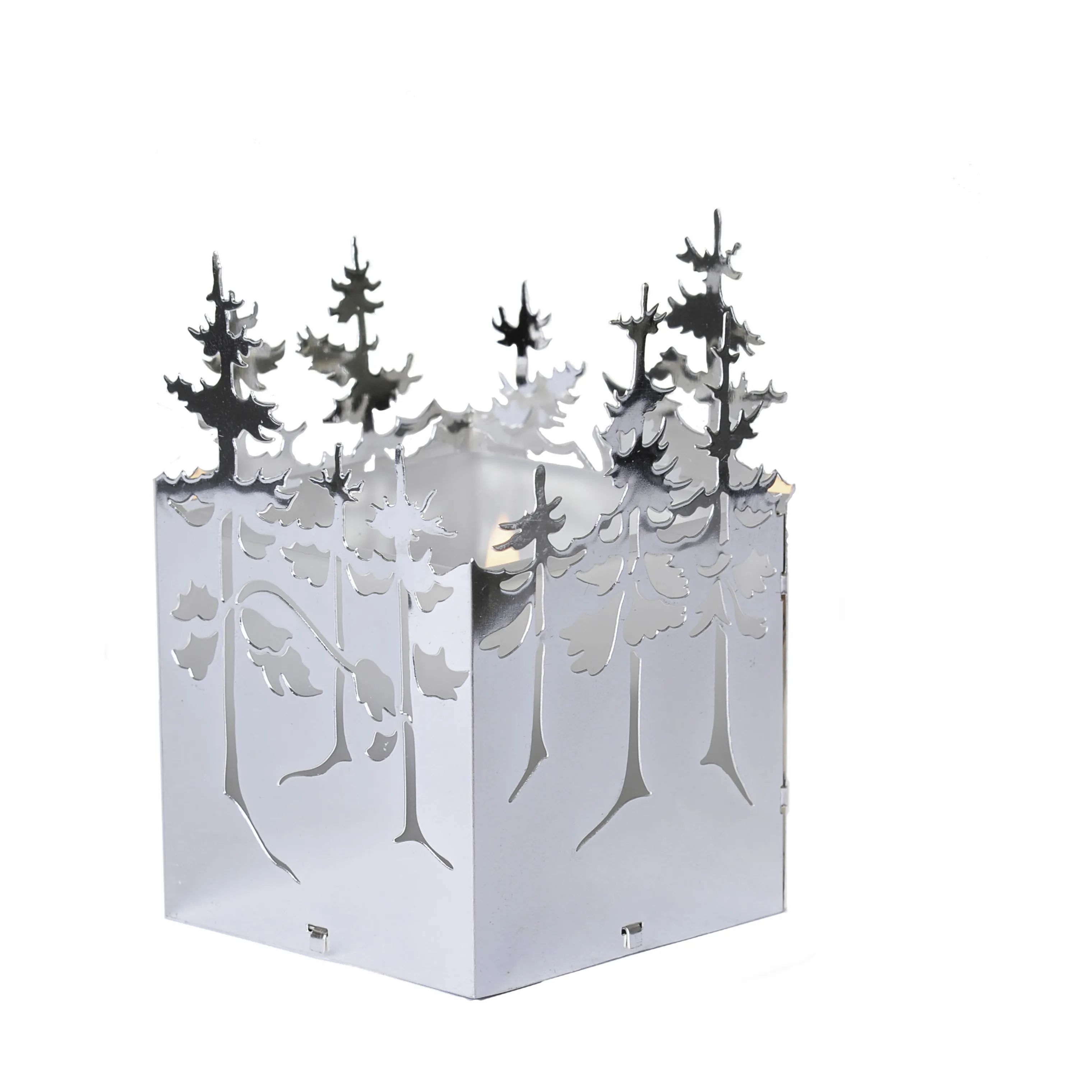 Jette Frölich Design Jule- og adventsstager Design Fyrfadsstage Vinterskov i Sølvfarvet, 7 cm, 1