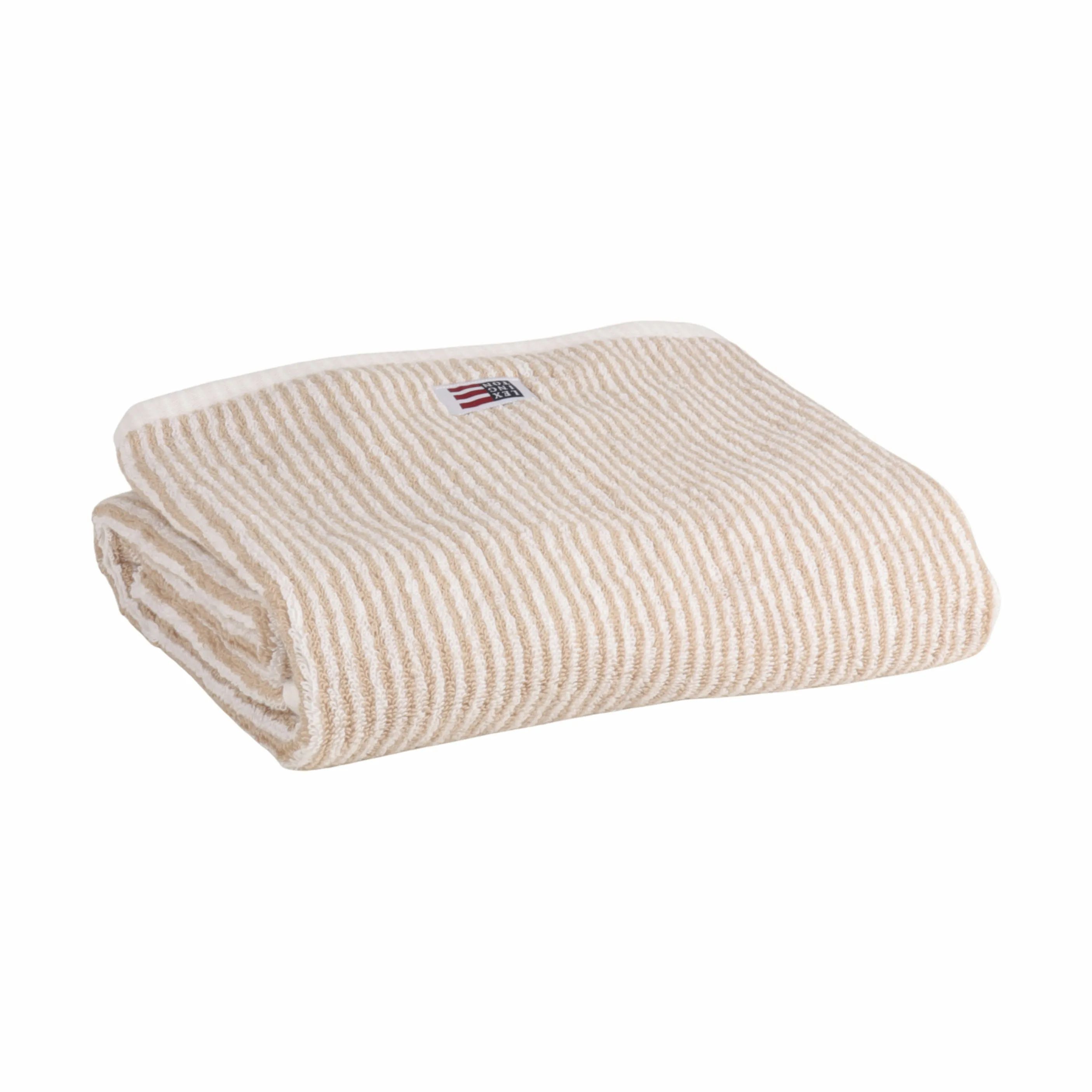 Lexington Håndklæder Icons Originals Stribet Håndklæde i White/Tan, B50 x L100 cm, 1