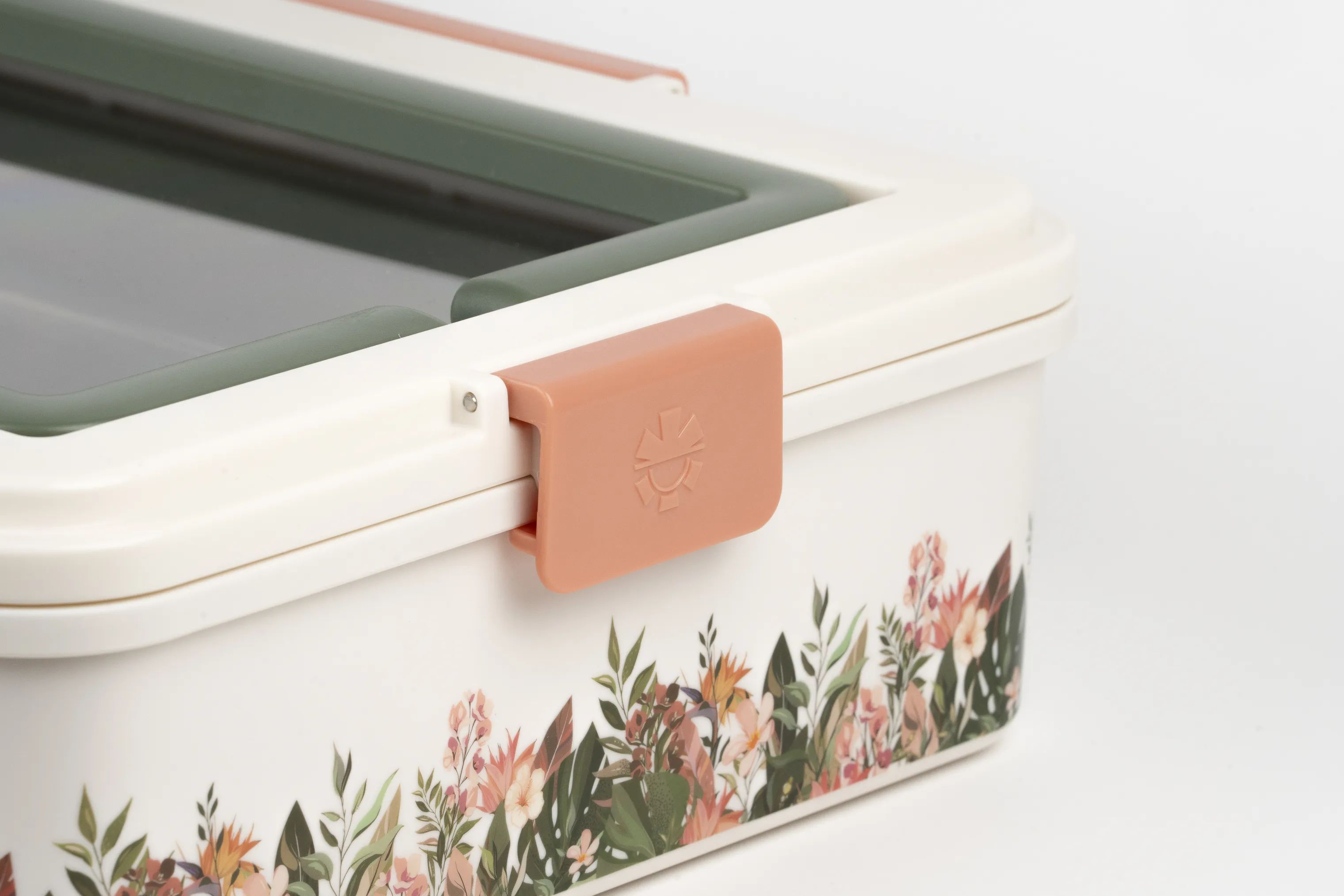 Platterbox Opbevaringsbokse Snack Box i Hvid/blomster, 4