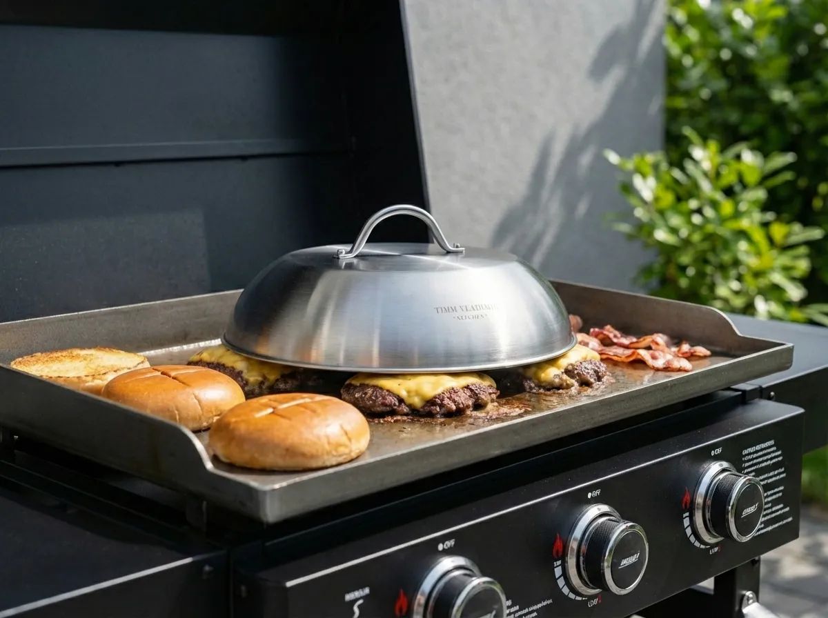 Timm Vladimir Kitchen Øvrigt grilltilbehør Plancha Burgerdome i Stål, 3