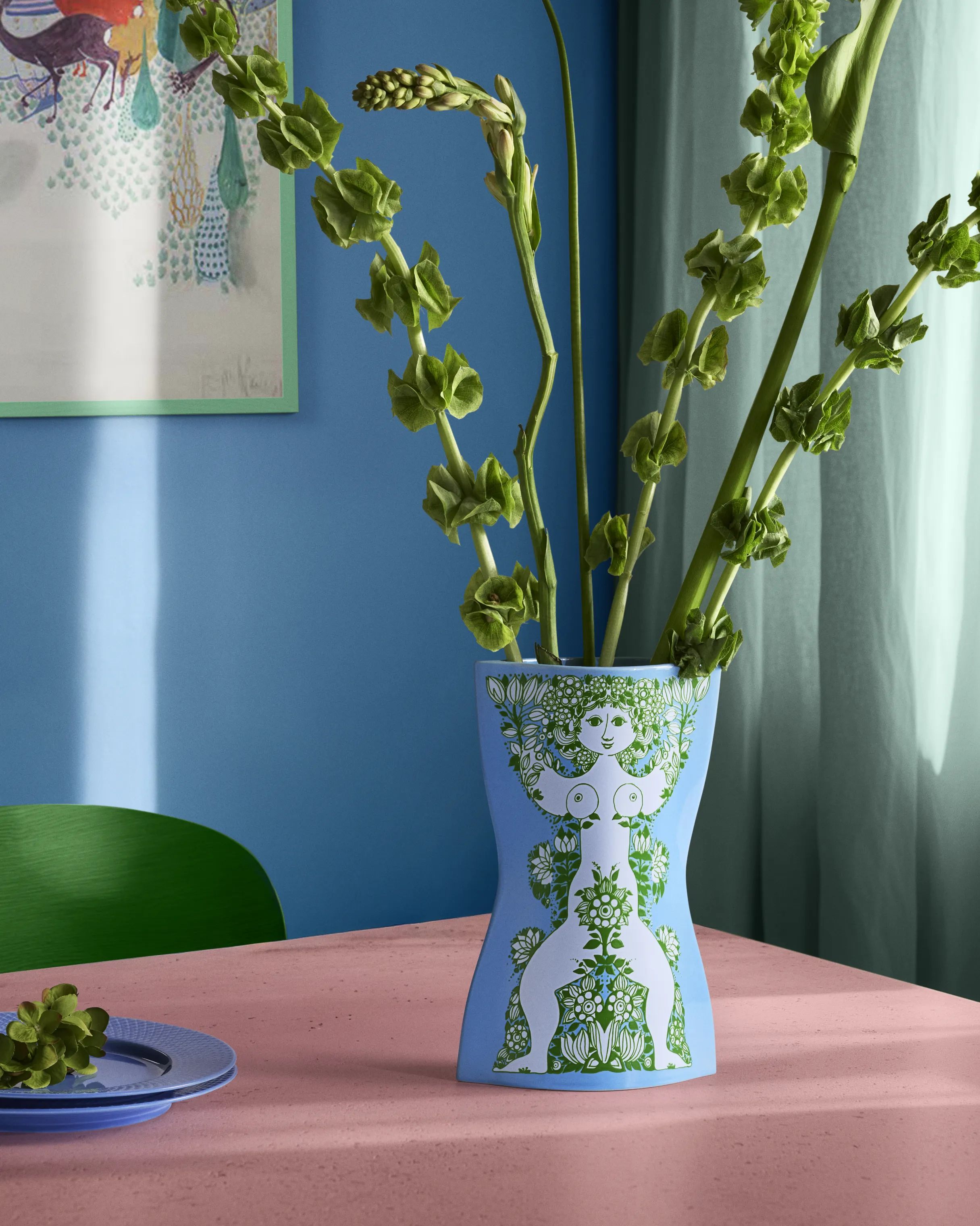 Bjørn Wiinblad Vaser Nina Vase i Lys blå/Grøn, 3