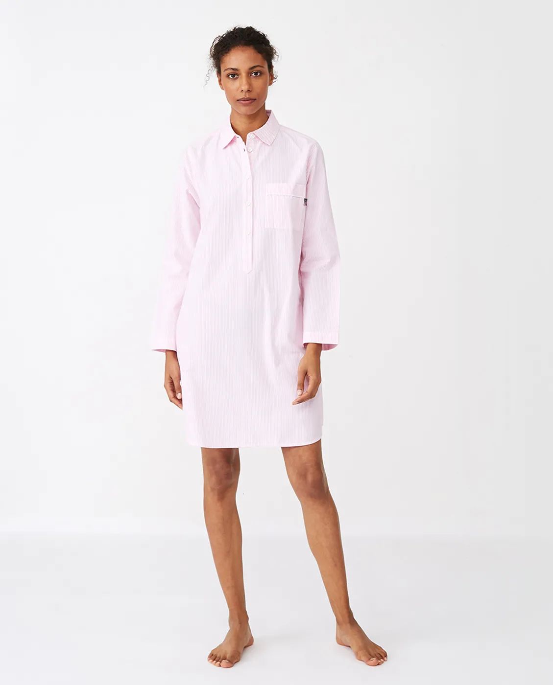 Lexington Pyjamas Icons Pyjamasskjorte Organic Dame i Pink/White, XL, 2