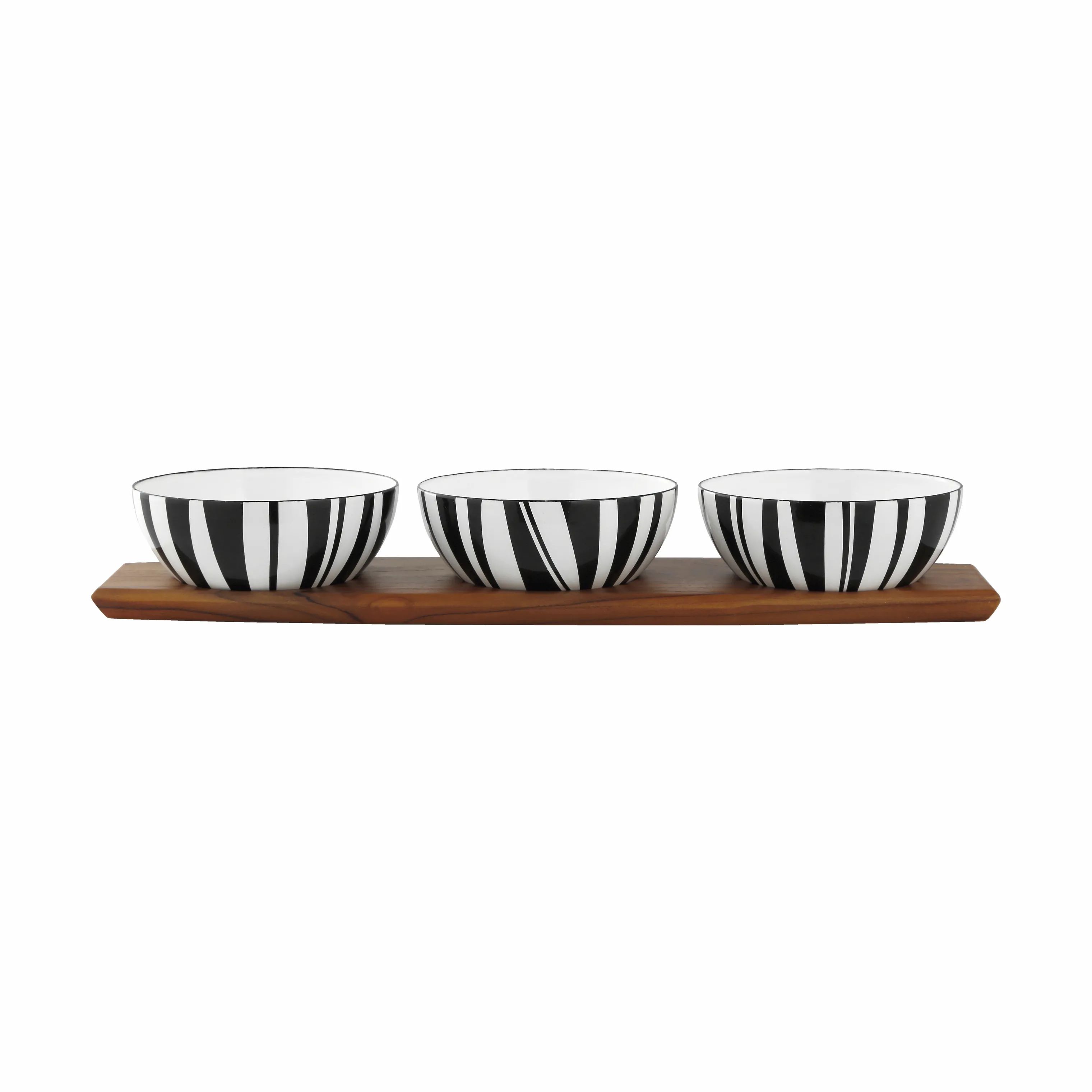 Cathrineholm Skåle Stripes Snacksæt i Hvid, 10 cm, 1