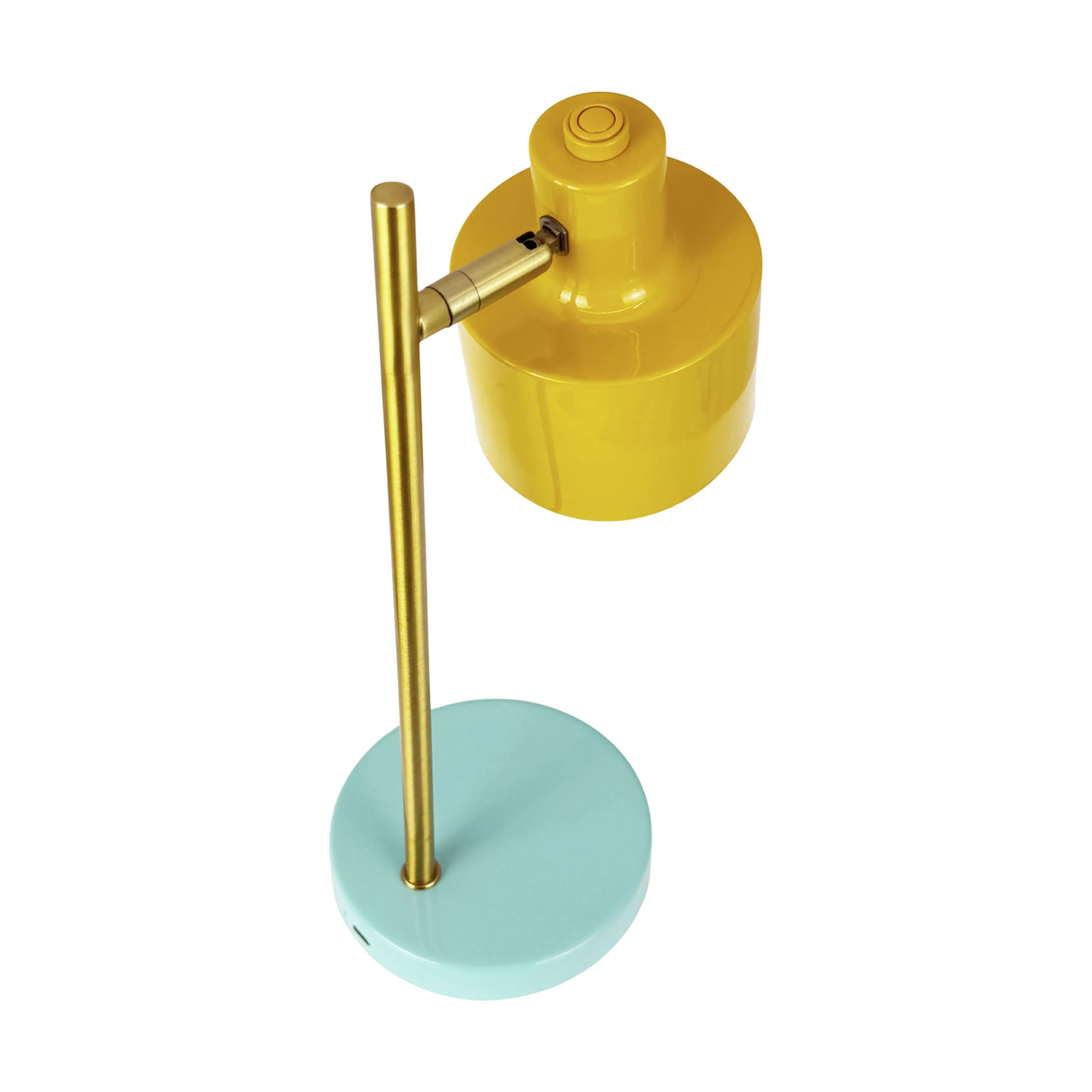 Dyberg Larsen Bordlamper Ocean Bordlampe i Karry/ messing/ turkis, 28 cm, 4