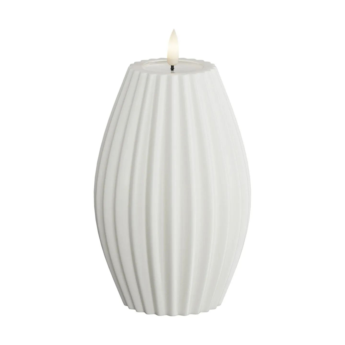 Deluxe Homeart LED-lys Real Flame Flame LED Rillelys i Hvid, H15 x Ø10 cm, 1