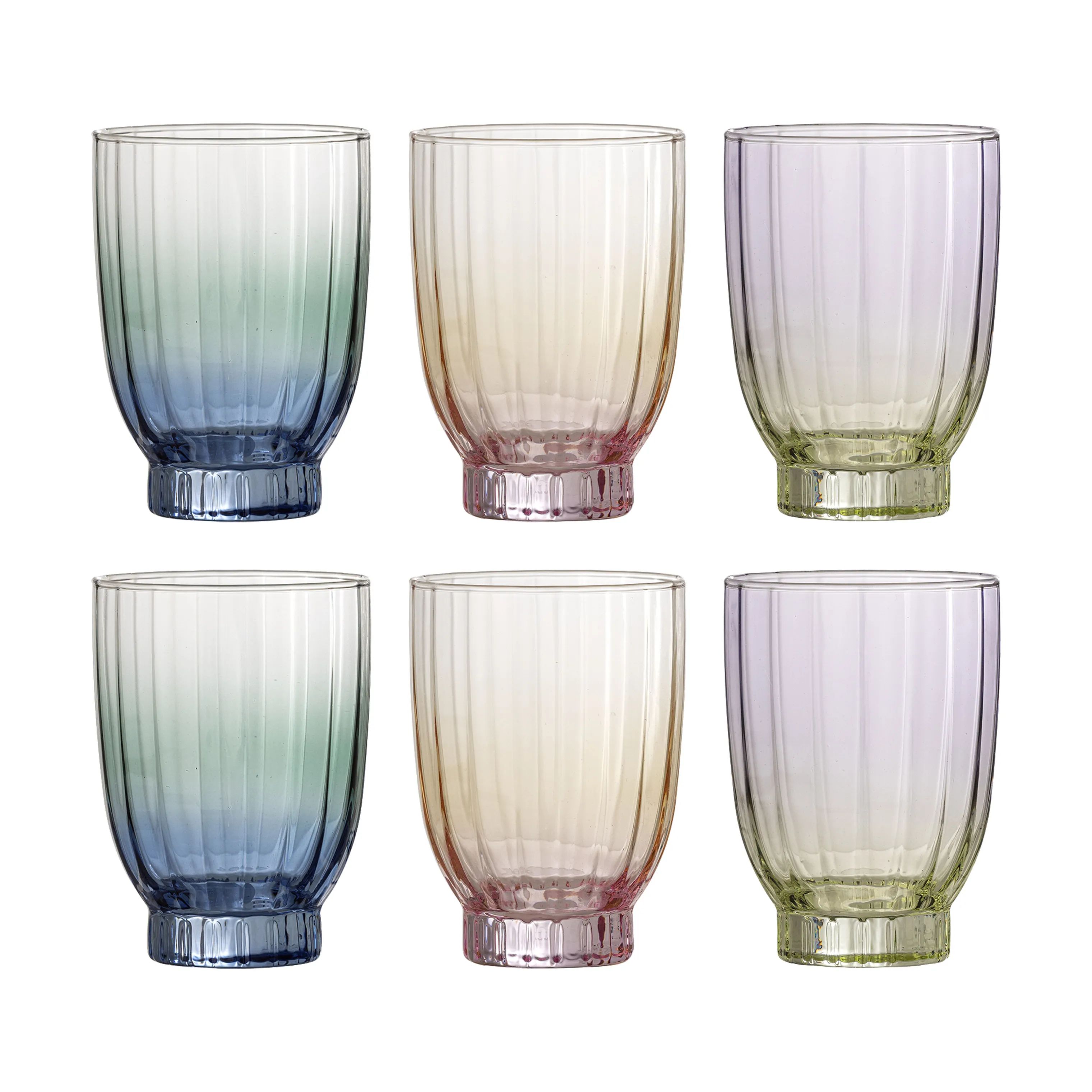Bloomingville Vandglas Nicoline Drikkeglas - 6 stk. i Multifarvet, 1