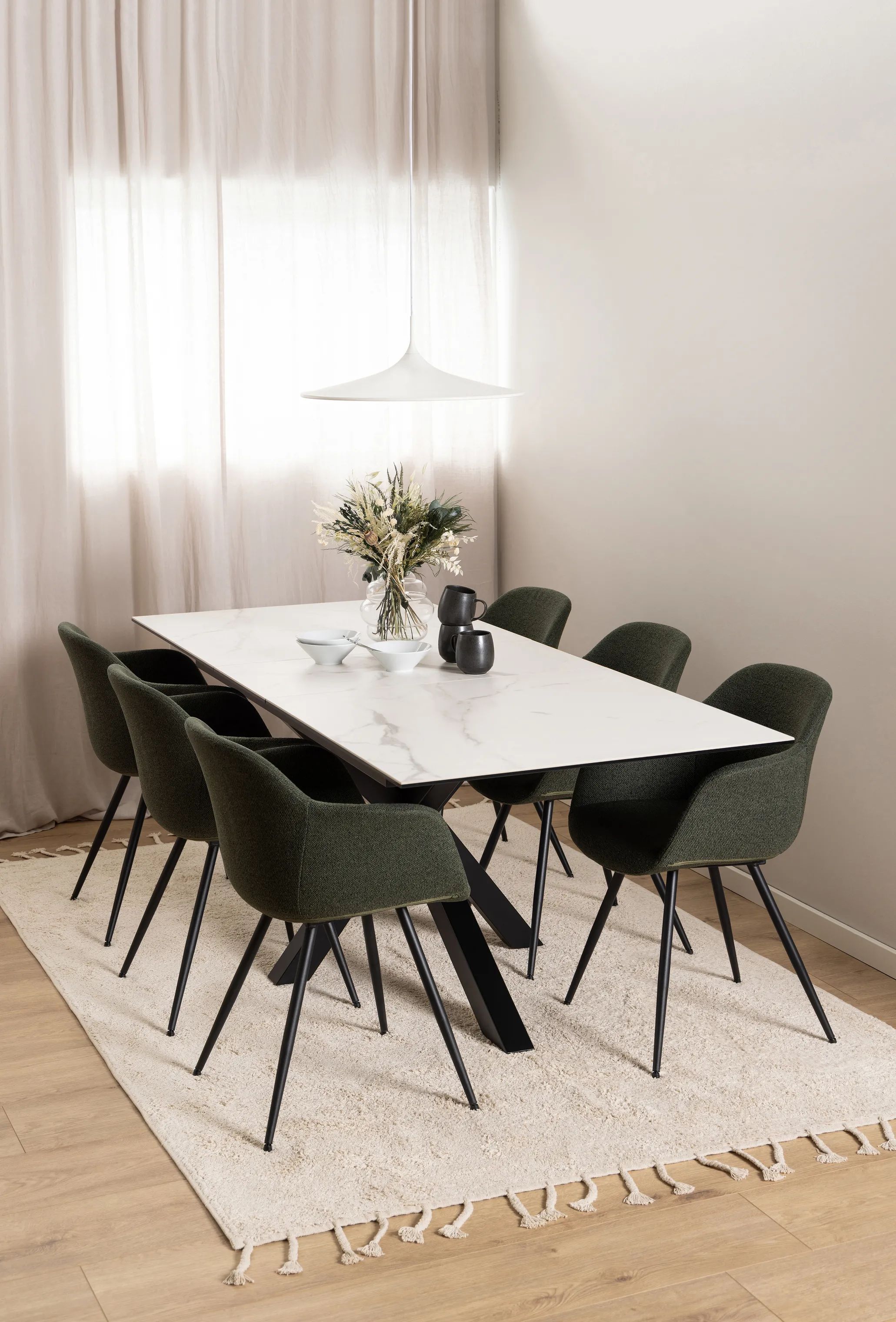 CASA Living Spiseborde Heaven Spisebord i Hvid ankranes, B210 x L90 cm, 5
