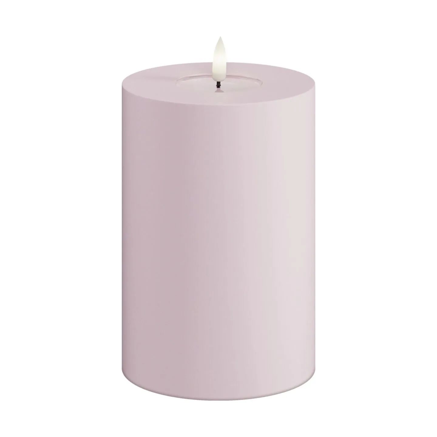 Deluxe Homeart LED-lys Real Flame LED Udendørs Bloklys i Støvet Rosa, 15 cm, 1