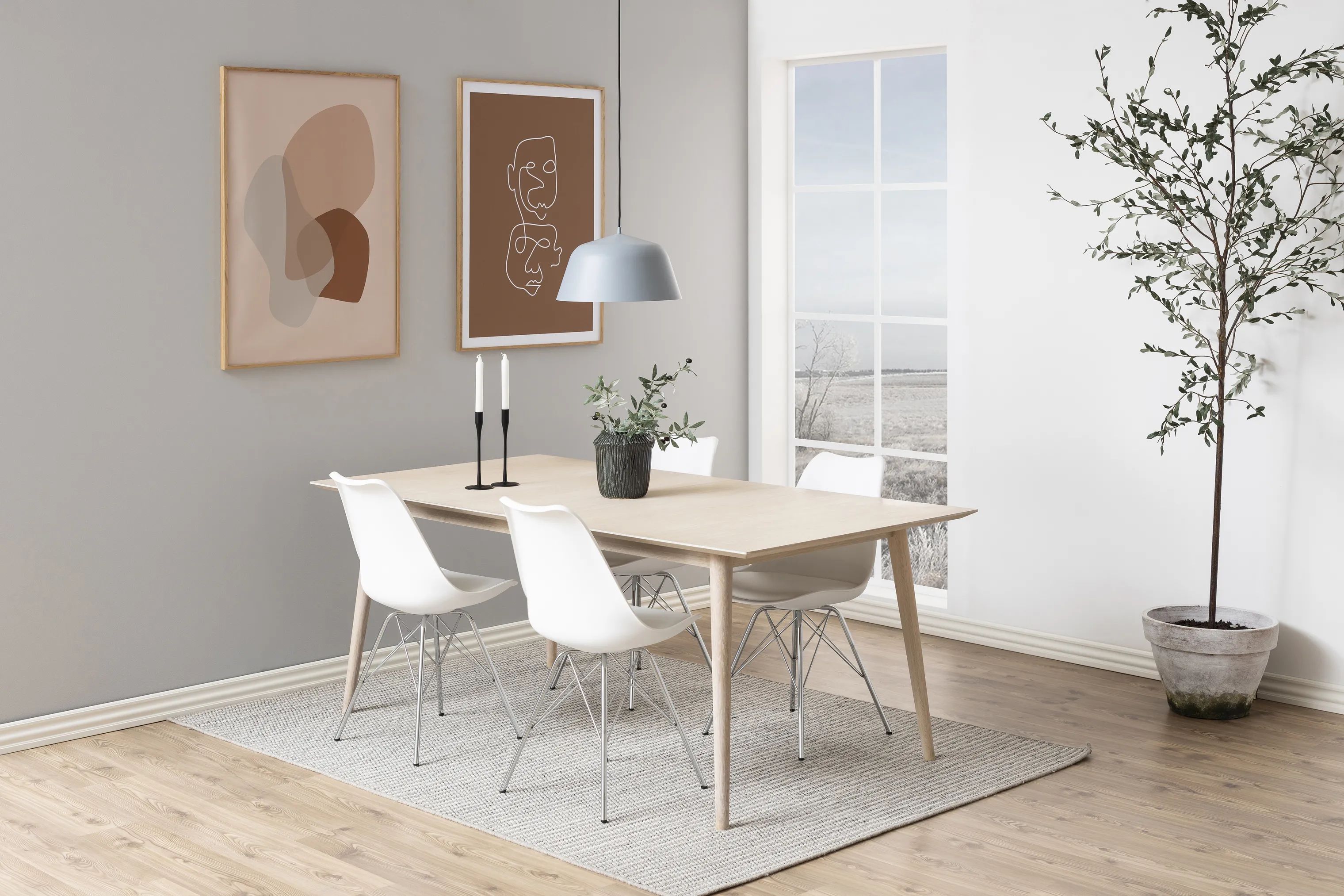 CASA Living Spisebordsstole Eris Spisebordsstol - 4 stk. i hvid/krom, 3