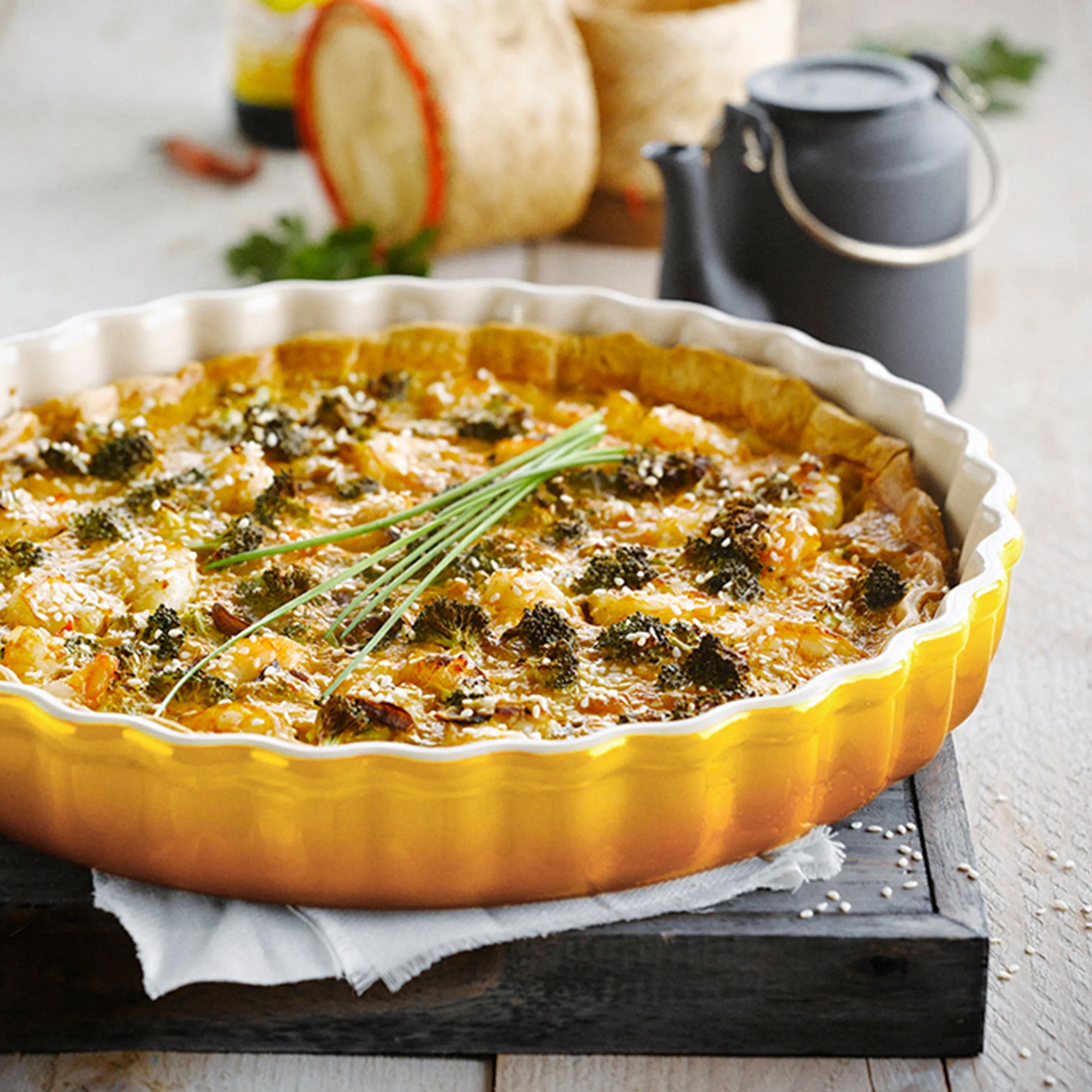 Le Creuset Tærteforme og fade Heritage Tærtefad i Nectar, 28 cm, 2