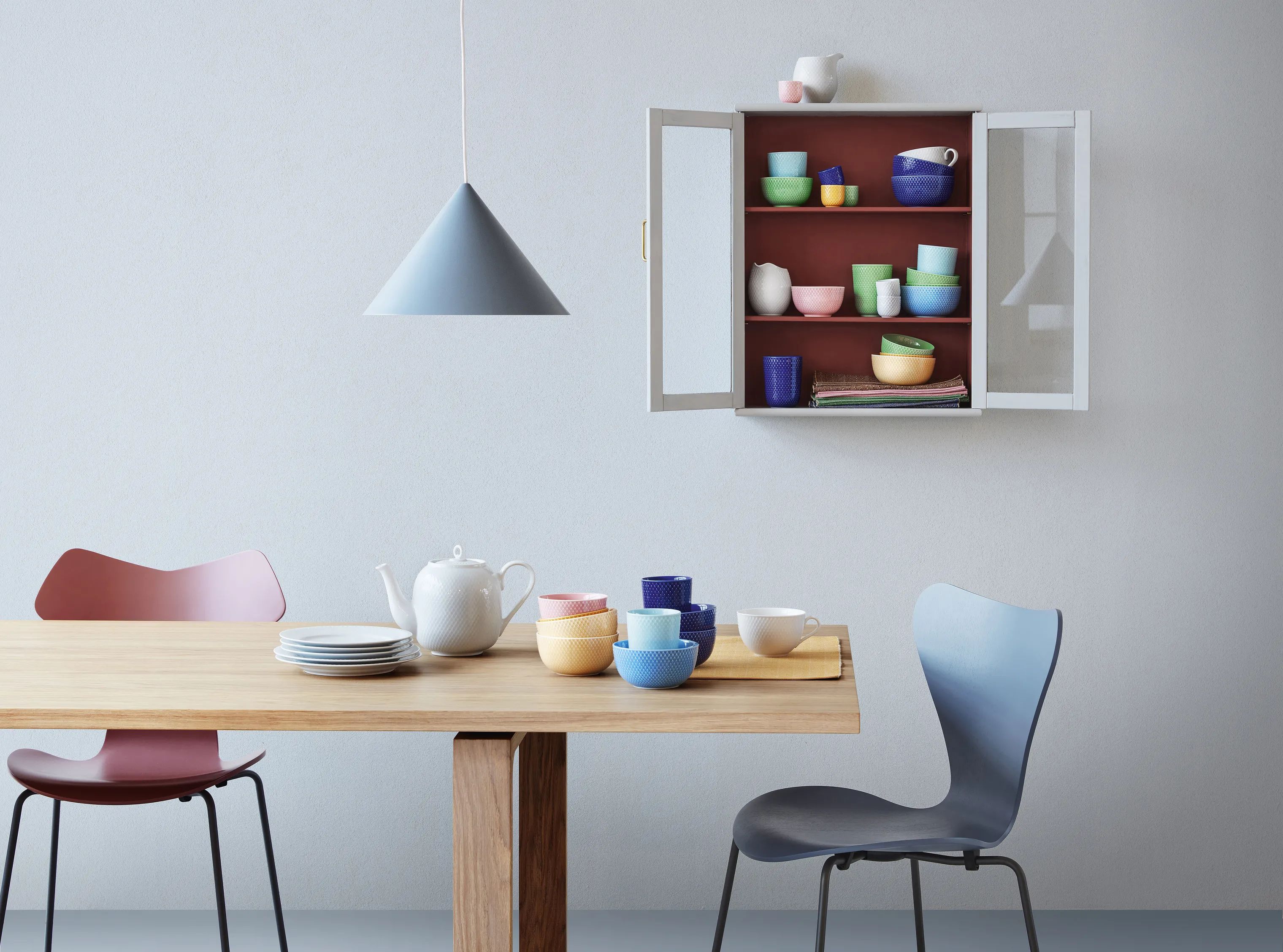 Lyngby Porcelæn Serveringsskåle Rhombe Color Skål i Grøn, 11 cm, 2