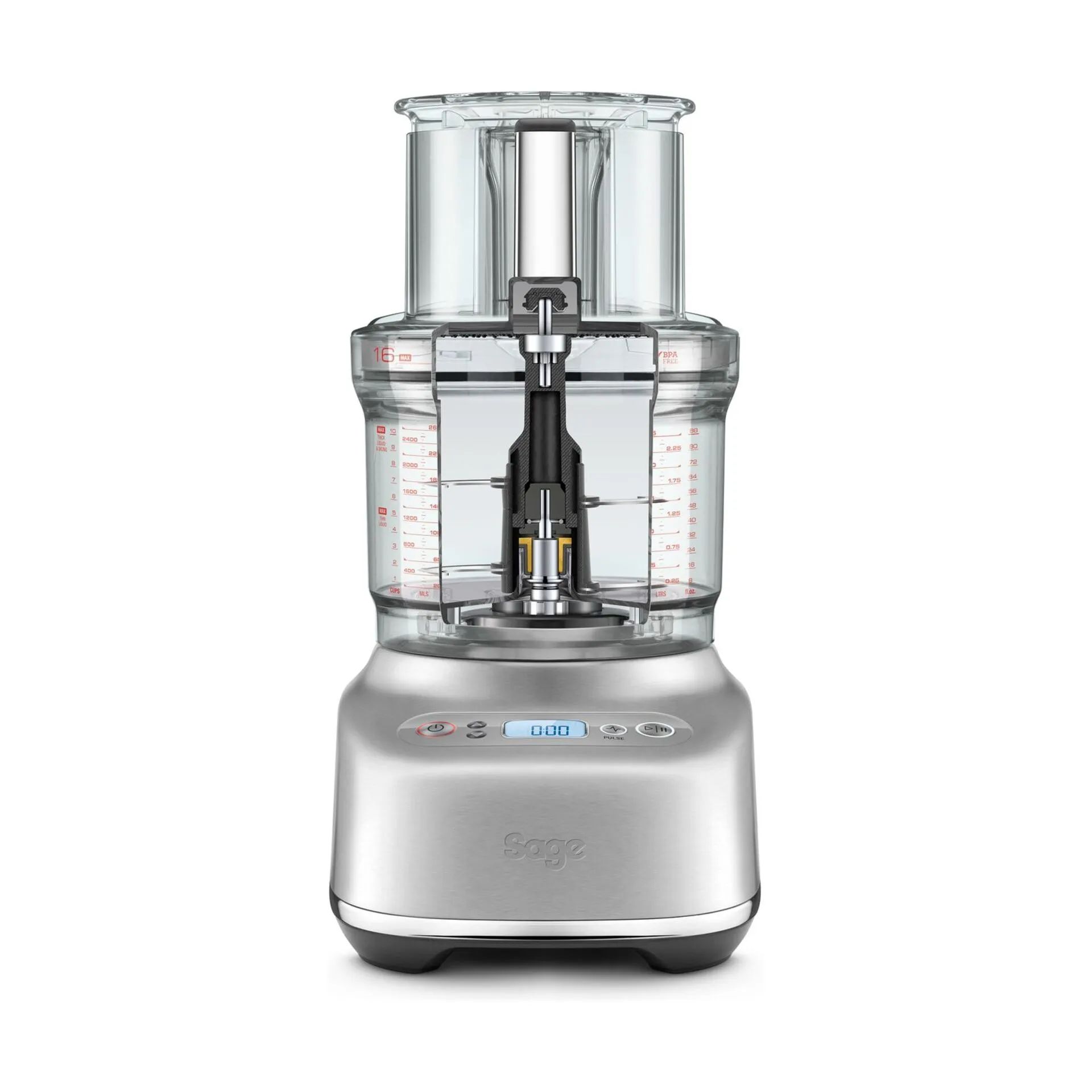 Sage Foodprocessorer Paradice 16 Foodprocessor i Brushed Stainless Steel, 1
