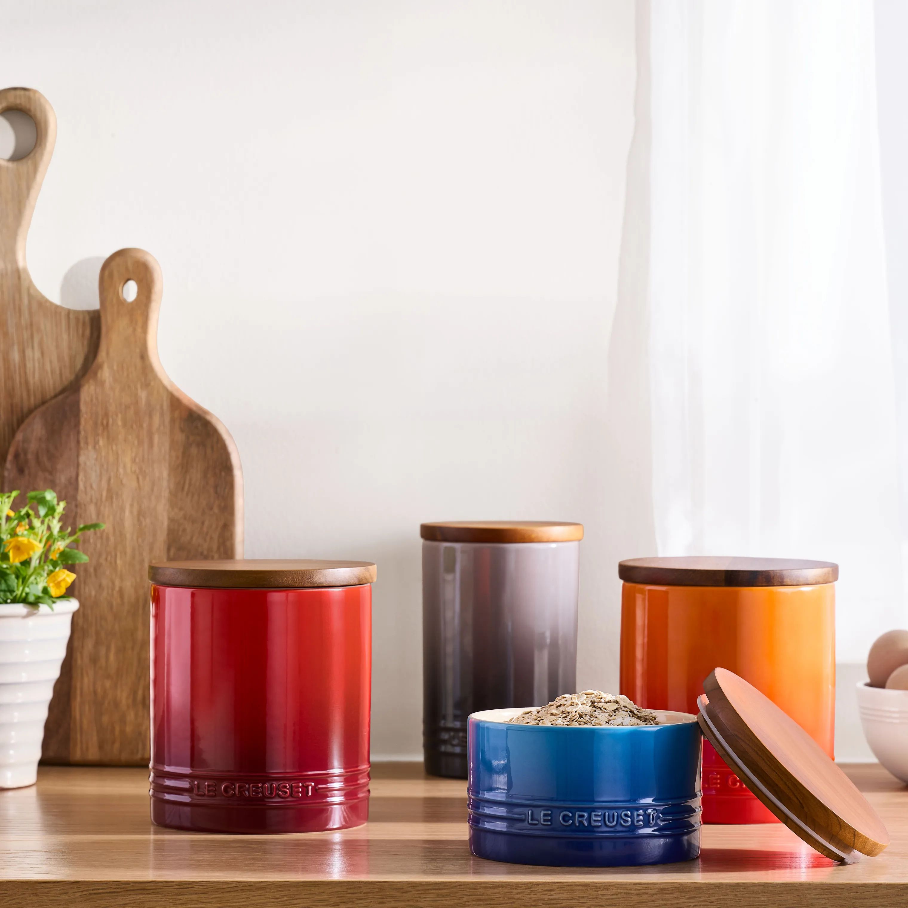 Le Creuset Opbevaringskrukker Signature Opbevaringskrukke m. Låg i Cerise, 1.1 L, 2