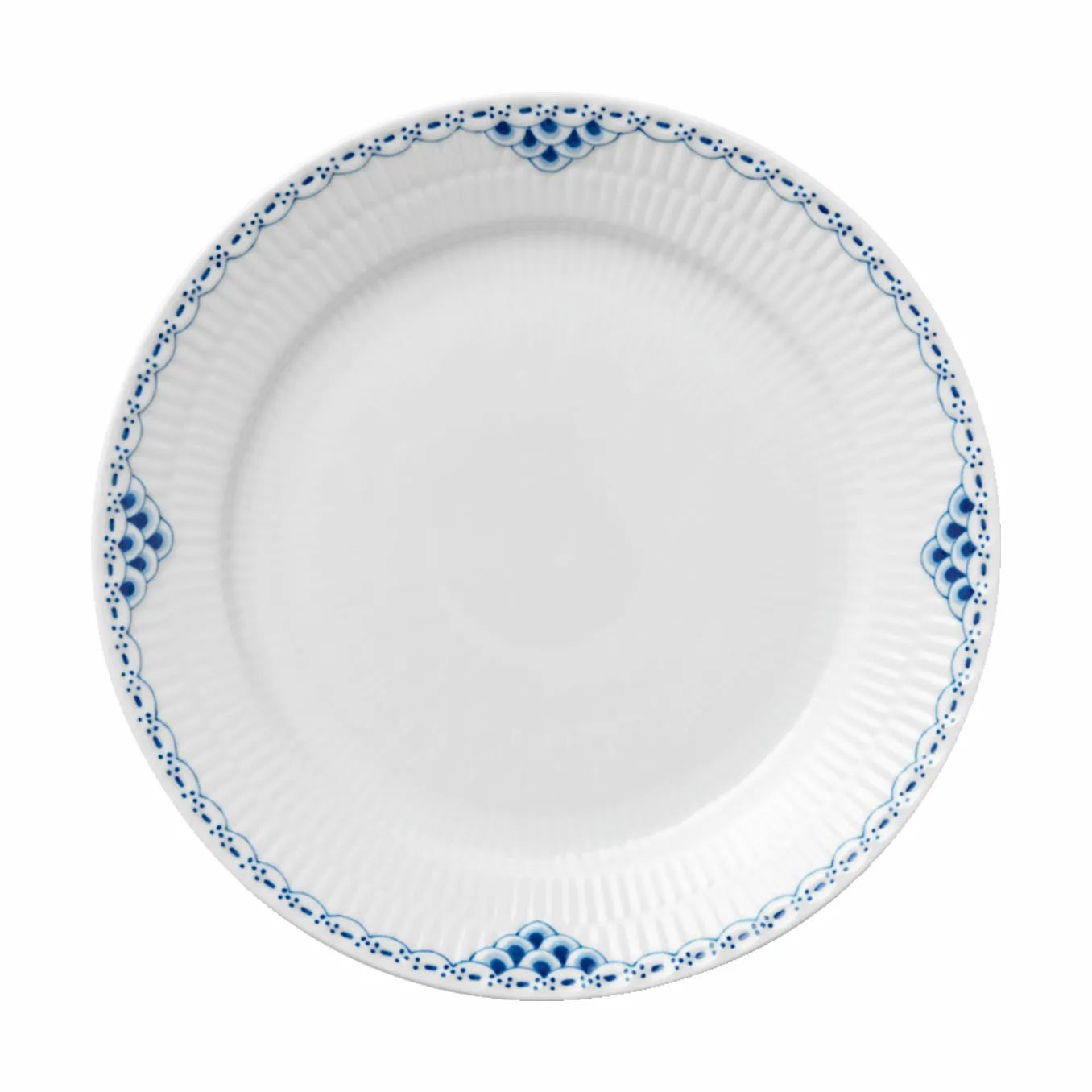 Royal Copenhagen Middagstallerkener Prinsesse Middagstallerken i Koboltblå/hvid, 25 cm, 1