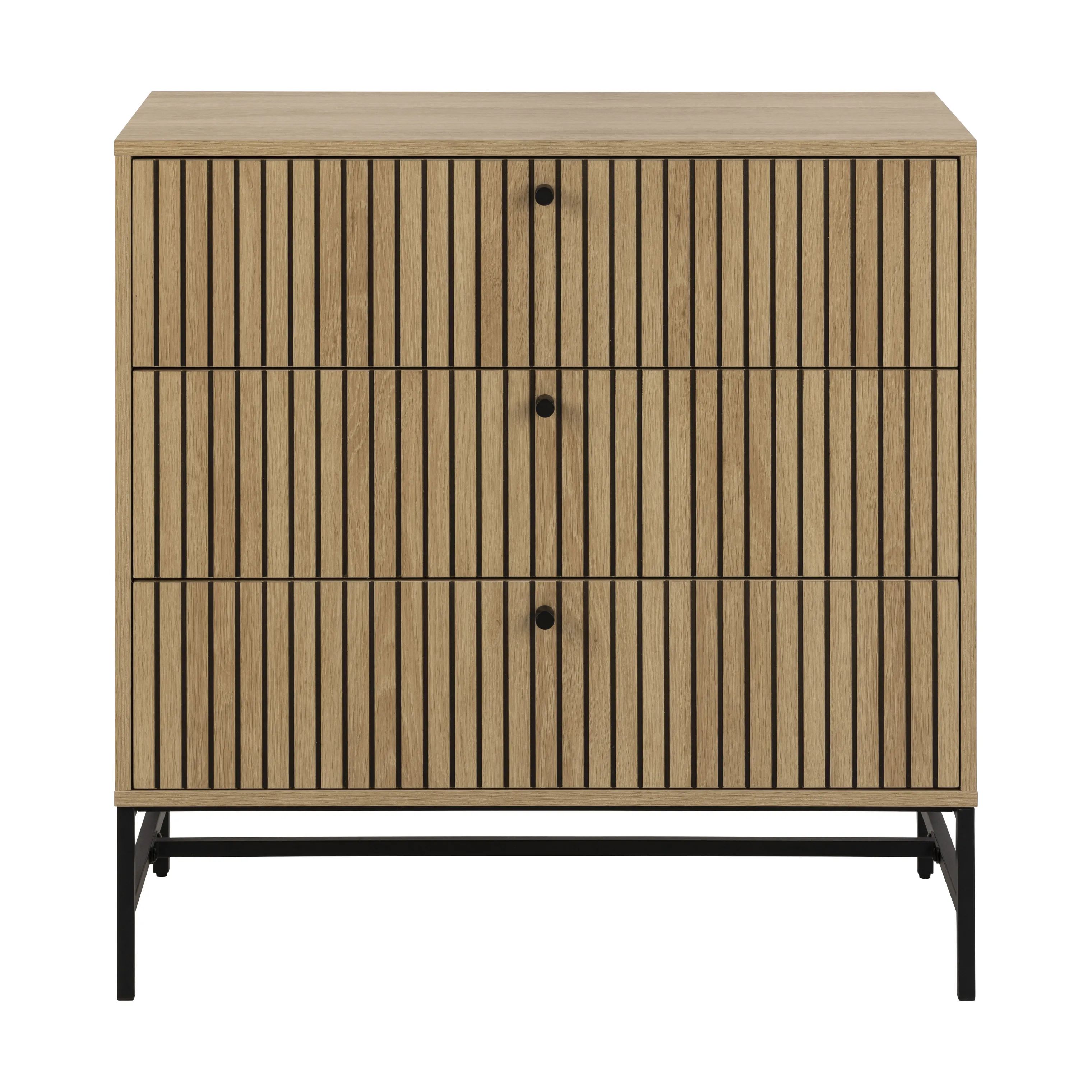 CASA Living Kommoder Albany Kommode i Natur, H80,4 x B80,6 x L40 cm, 1