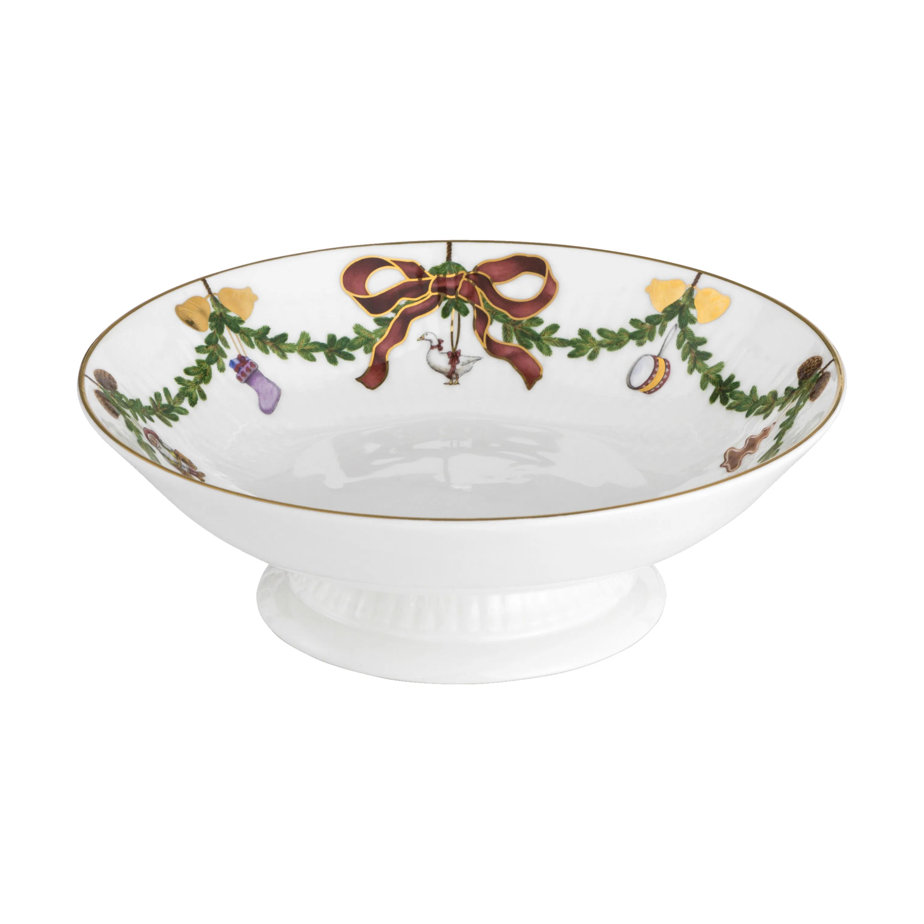 Royal Copenhagen Serveringsskåle Stjerne Riflet Jul Serveringsskål i Grøn/hvid/rød, 18 cm, 1