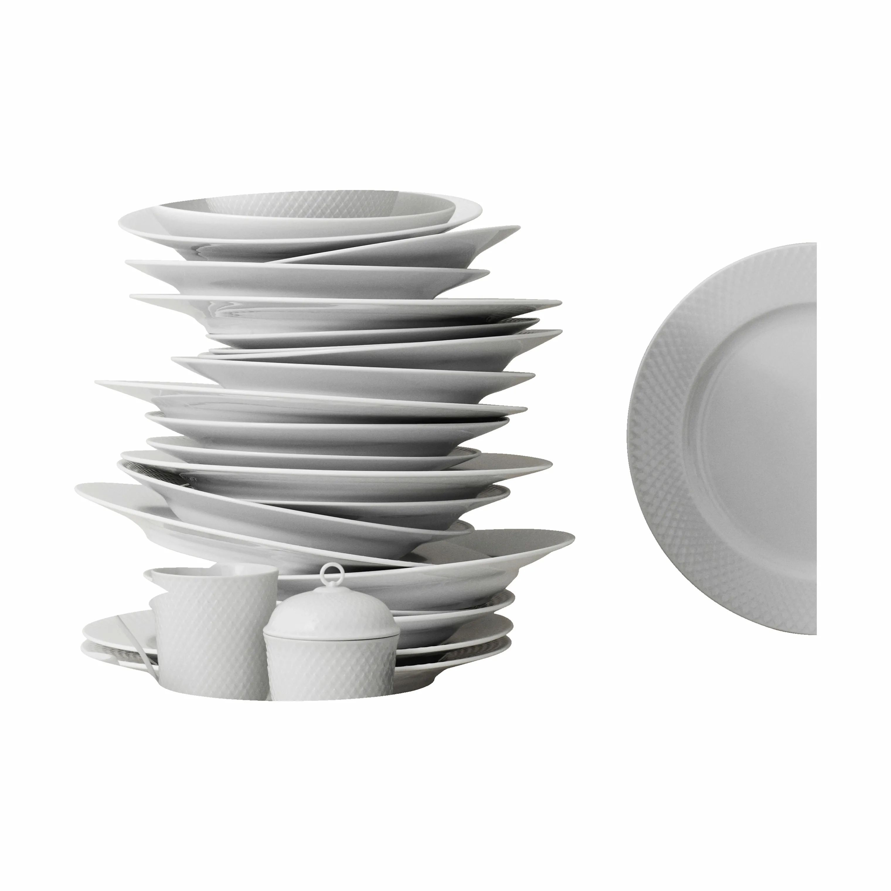Lyngby Porcelæn Serveringsskåle Rhombe Skål i Hvid, 11 cm, 2