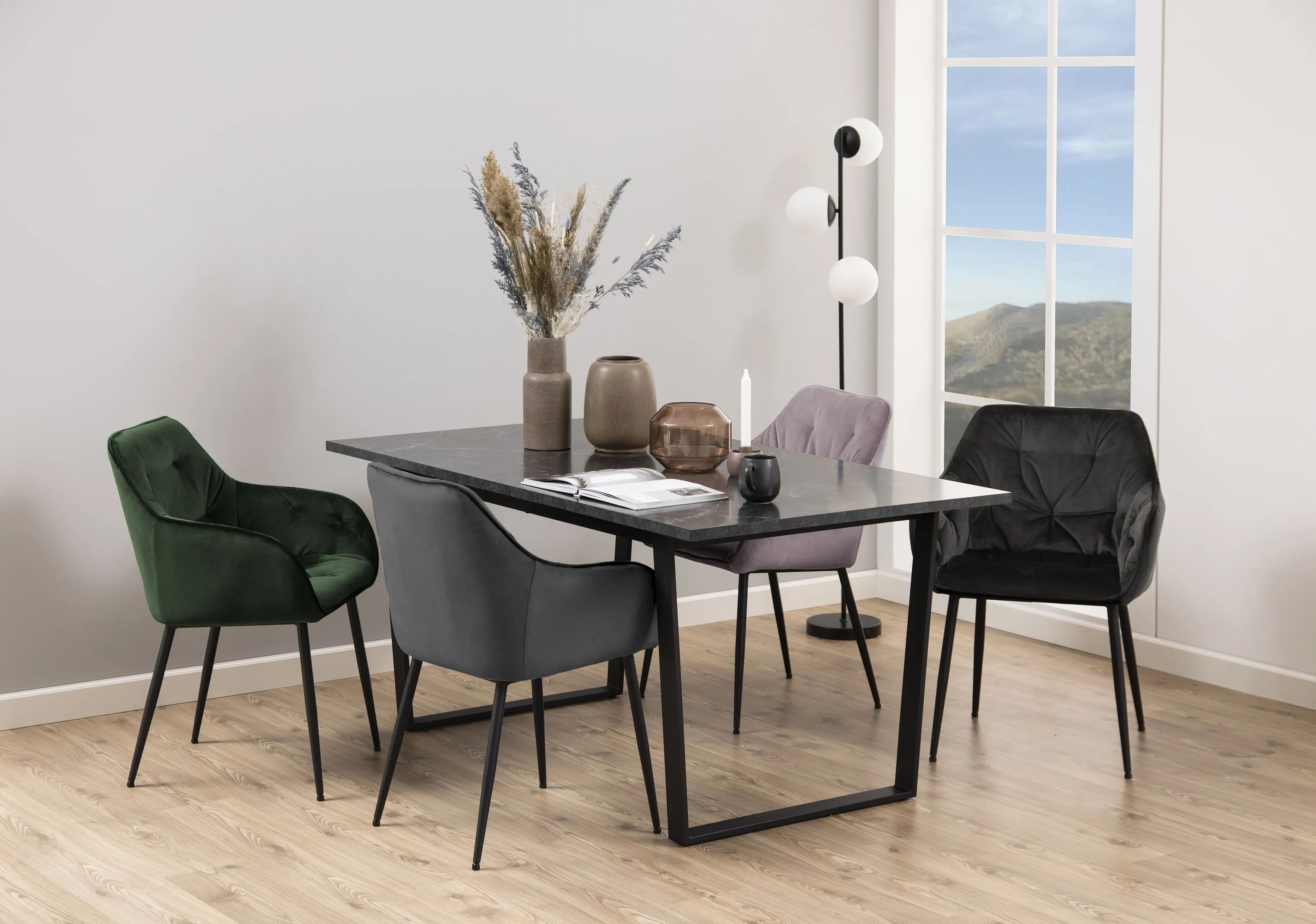 CASA Living Spisebordsstole Brooke Spisebordsstol - 2 stk. i gråbrun/sort, 3
