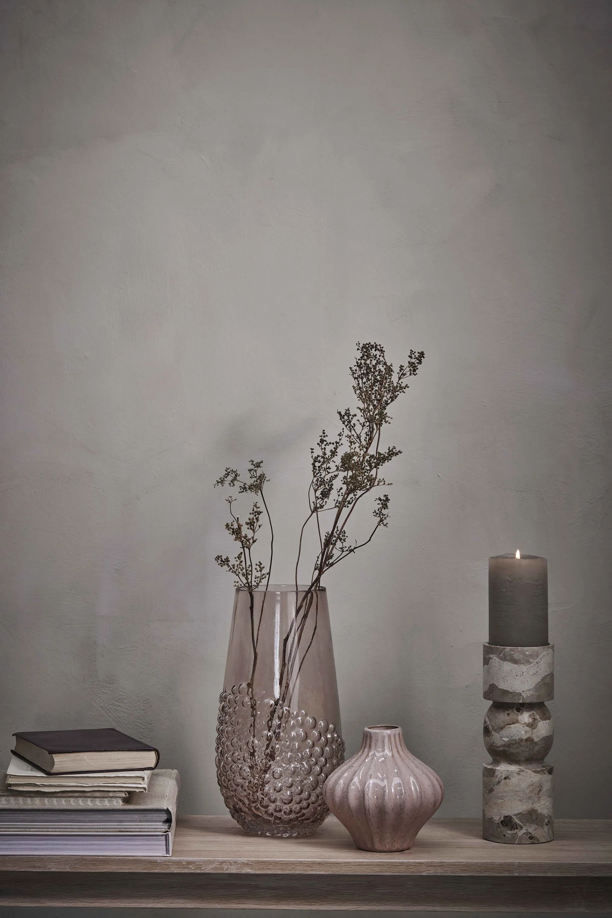 Lene Bjerre Bloklysestage Ellia Stage i Linen, 23 cm, 2