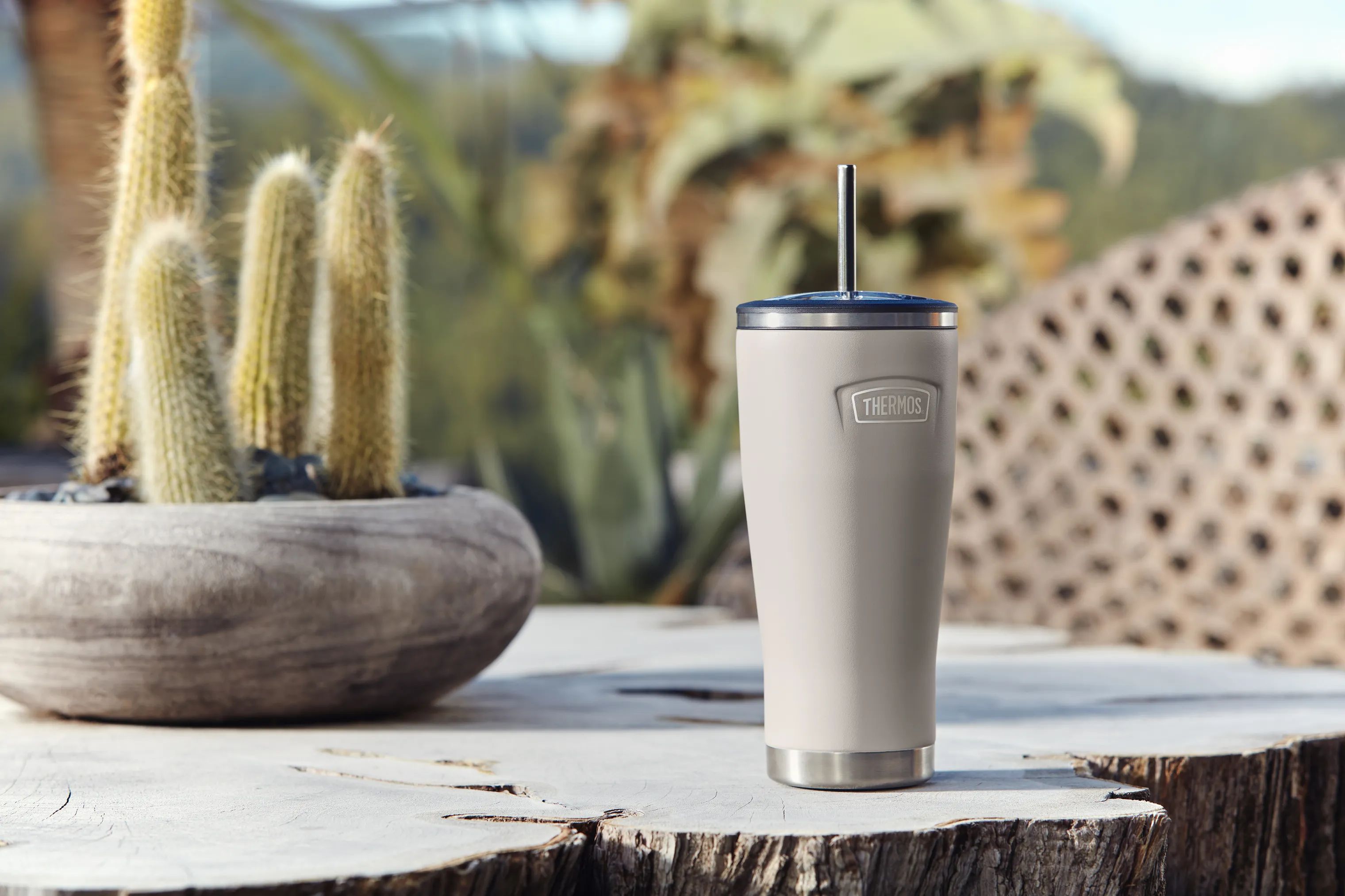 Thermos To go kopper Termokrus med sugerør i Natur, 2