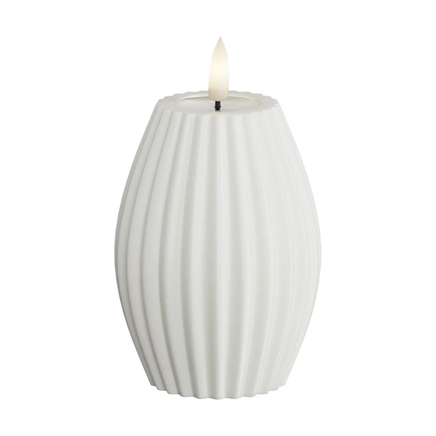 Deluxe Homeart LED-lys Real Flame Flame LED Rillelys i Hvid, H10 x Ø7,5 cm, 1