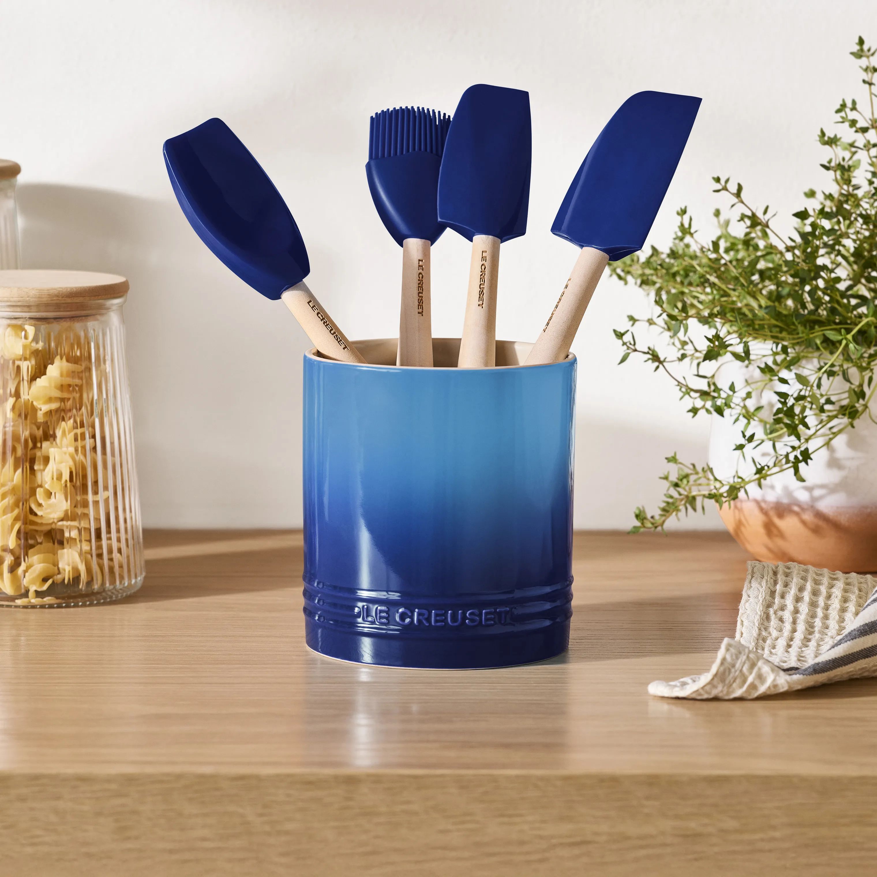 Le Creuset Krukker til køkkenredskaber Signature Redskabskrukke i Azure, 2