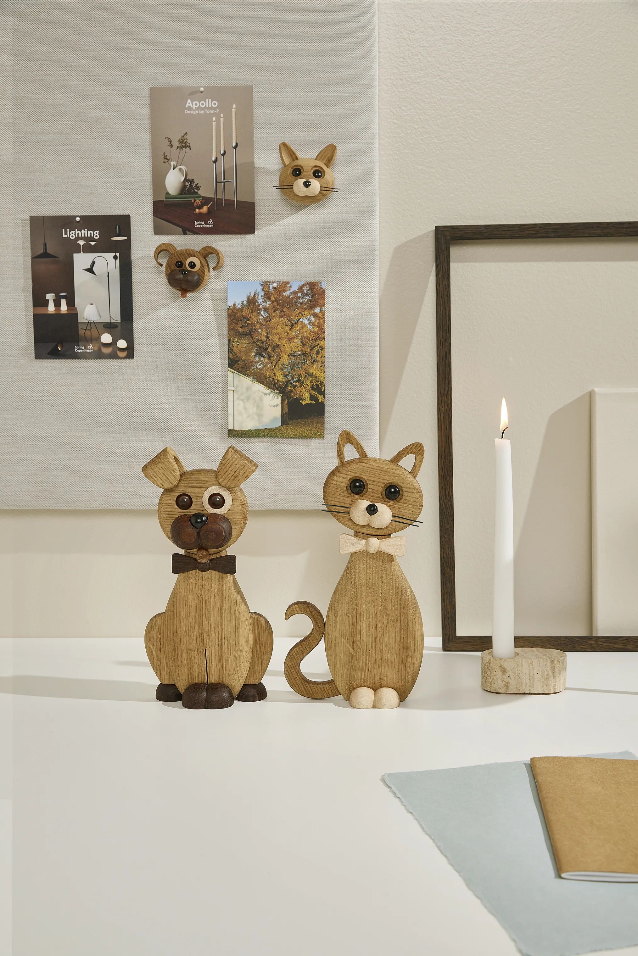 Spring Copenhagen Dyrefigurer Magnet Kat Lucky i Natur, 2
