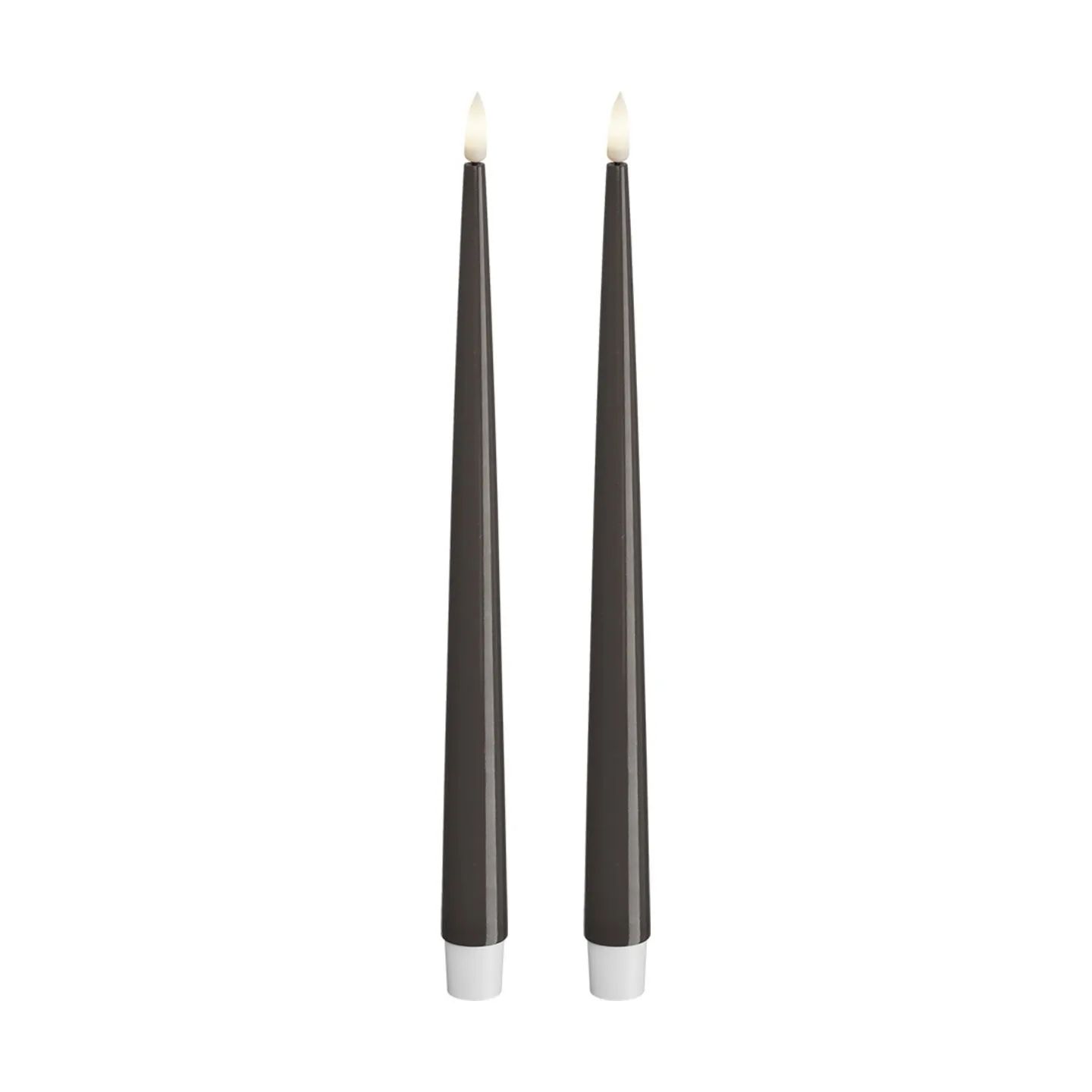Deluxe Homeart LED-lys Real Flame LED Kertelys - 2 stk. i Mokka, 28 cm, 1