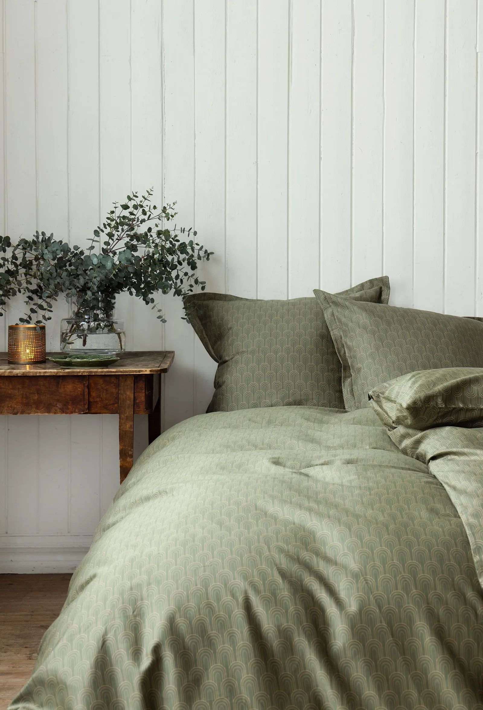 Borås Cotton Sengetøj Betty Sengetøj i Grøn, B140 x L200 cm, 2