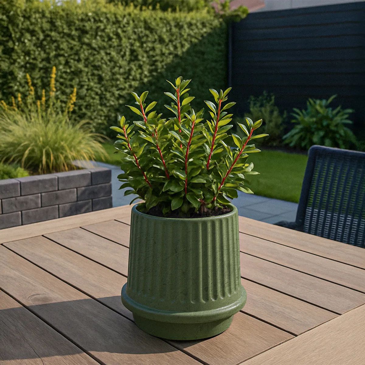 SACKit Plantekrukker Gaia Krukke i Olive, 16 cm, 3
