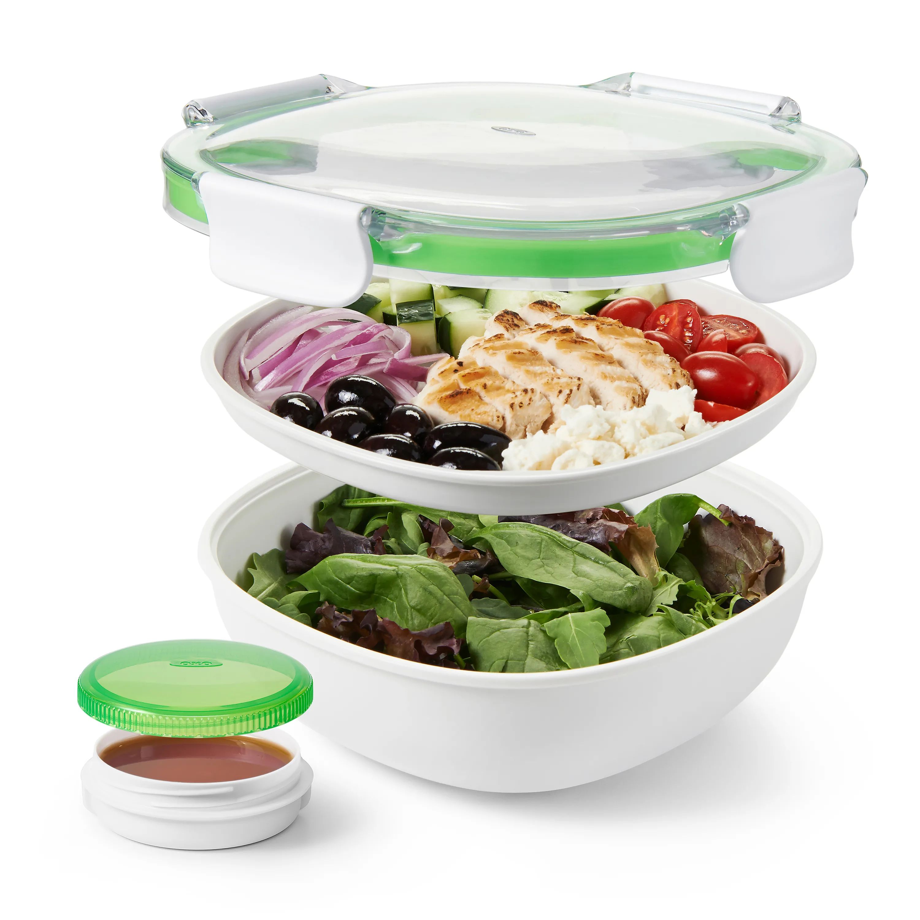 OXO Opbevaringsbokse Good Grips Salatbeholder i hvid;klar, B17 x L20,5 cm, 4