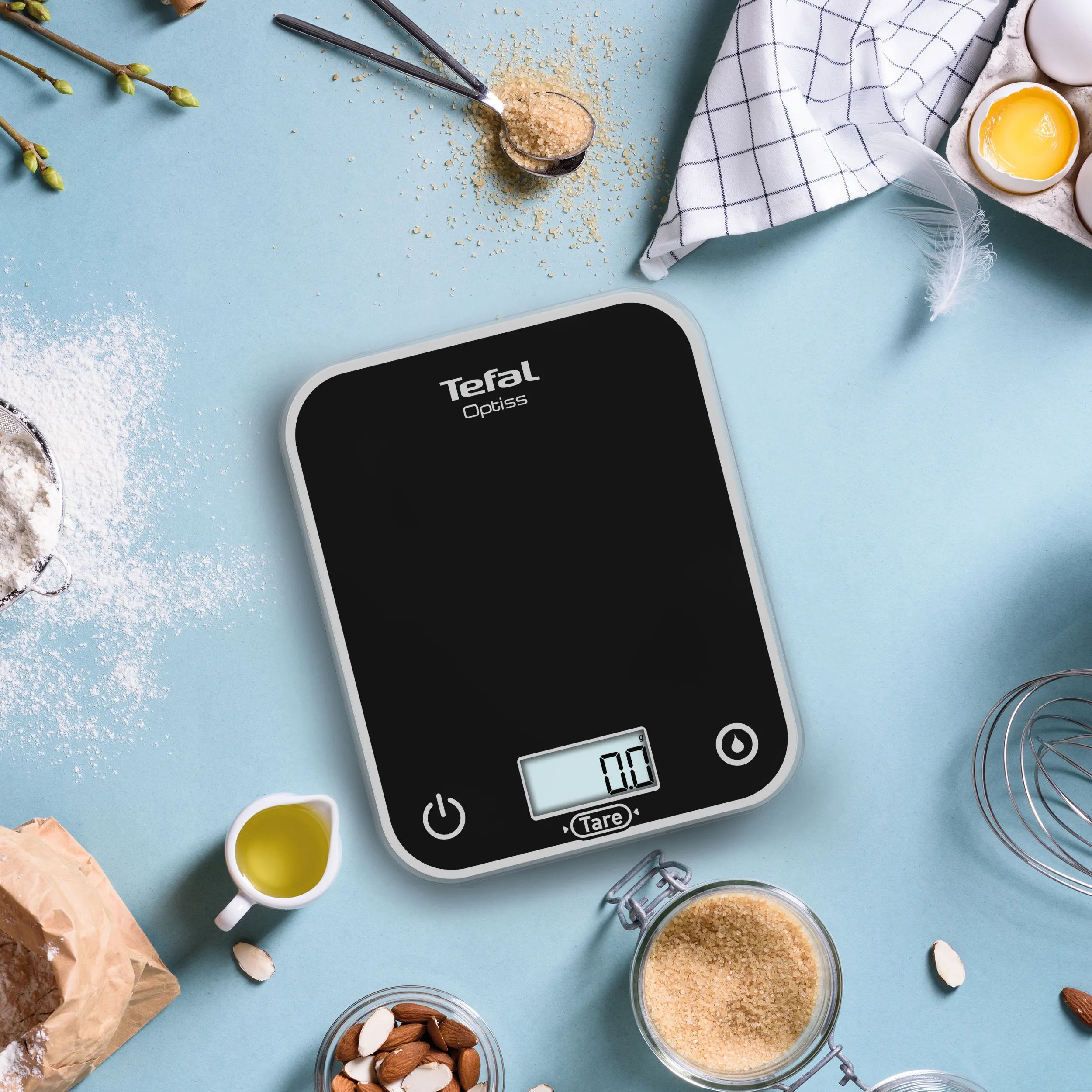 Tefal Bagevægte Køkkenvægt Optiss i Sort, 4