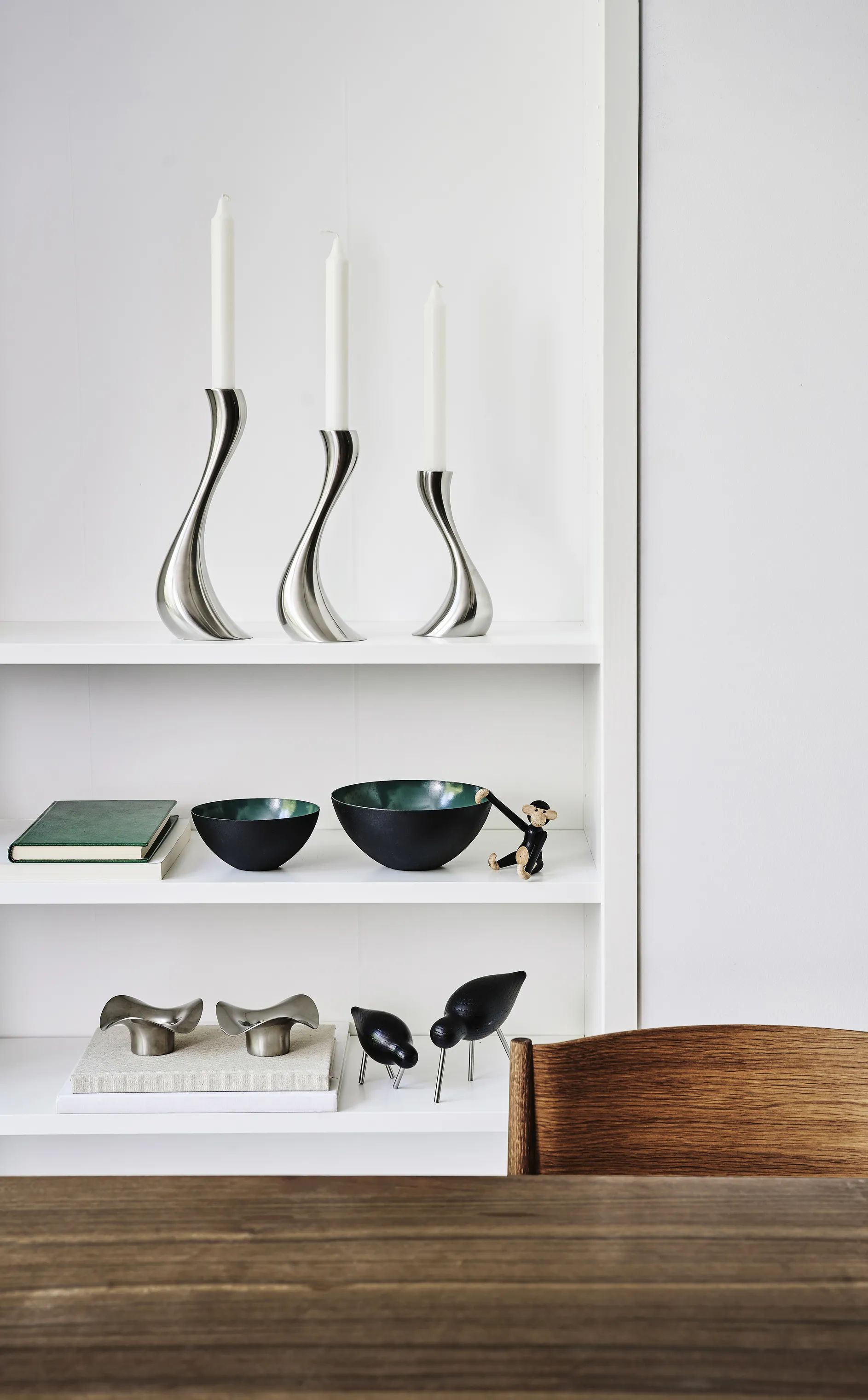 Georg Jensen Kronelysestage Cobra Lysestage - 3 stk. i Mat/Stål, 4