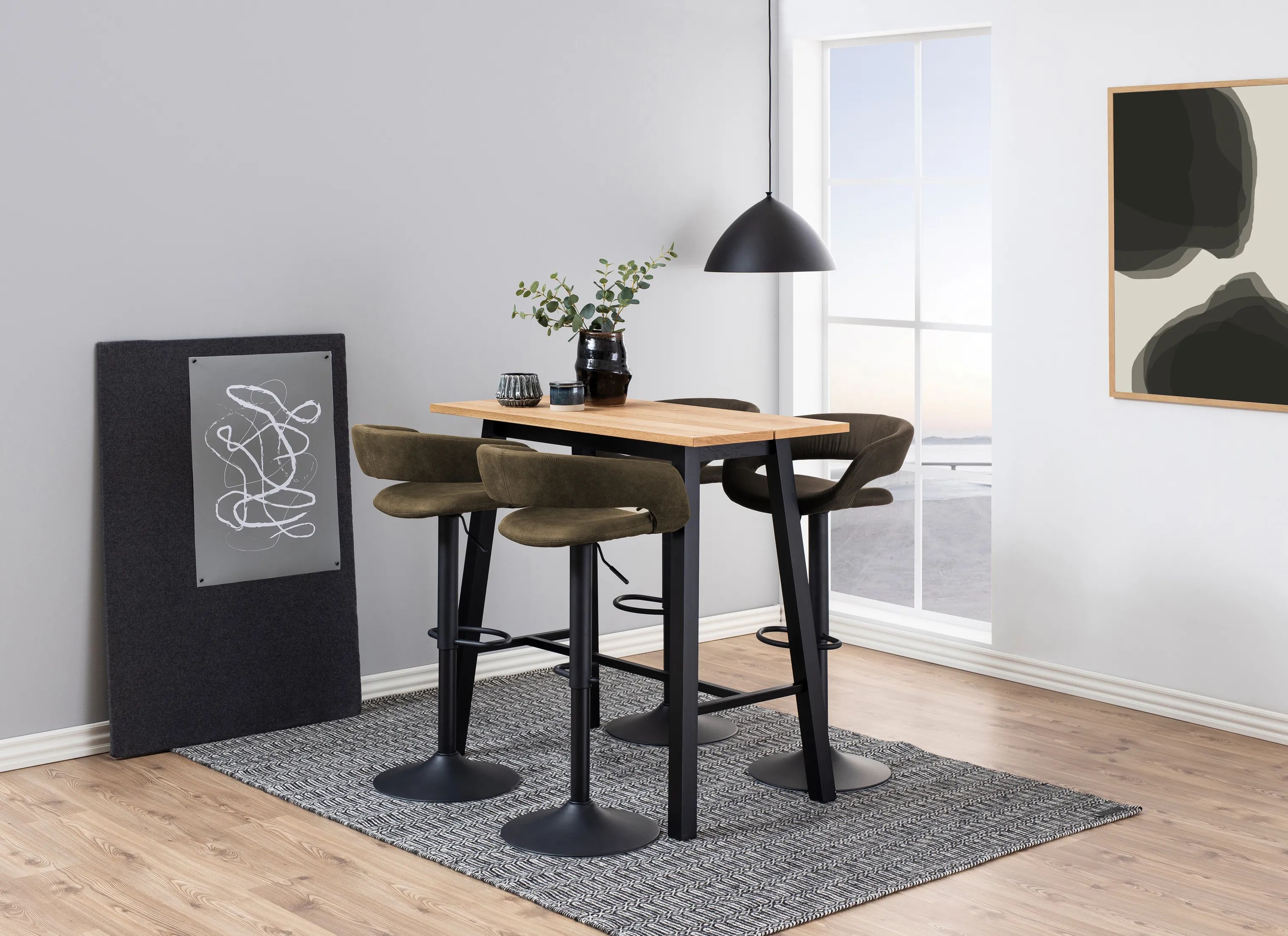 CASA Living Barstole Grace Barstol - 2 stk. i olivengrøn, 3