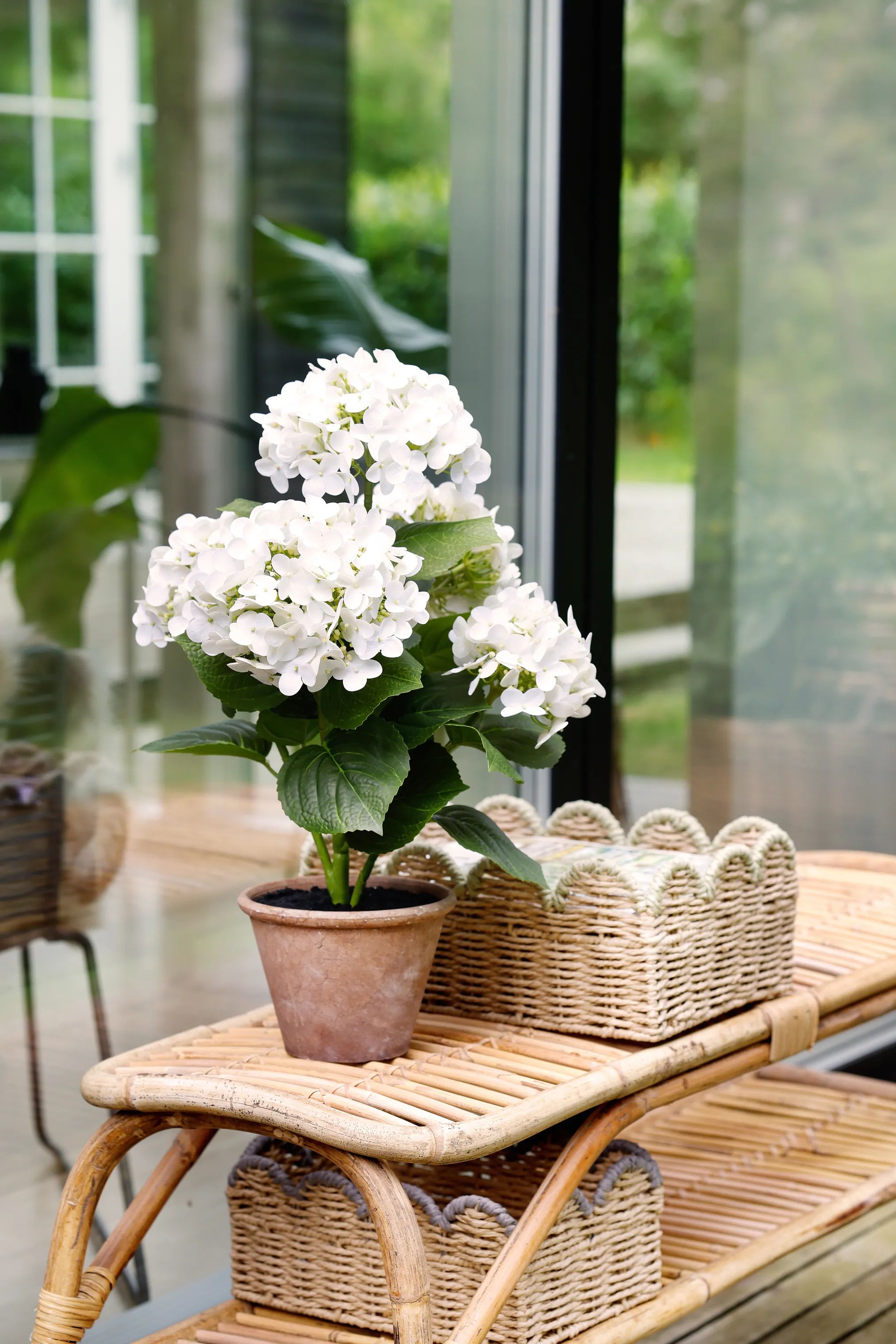 CASA Living Kunstige planter Kunstig Hortensia i Hvid, 55 cm, 2