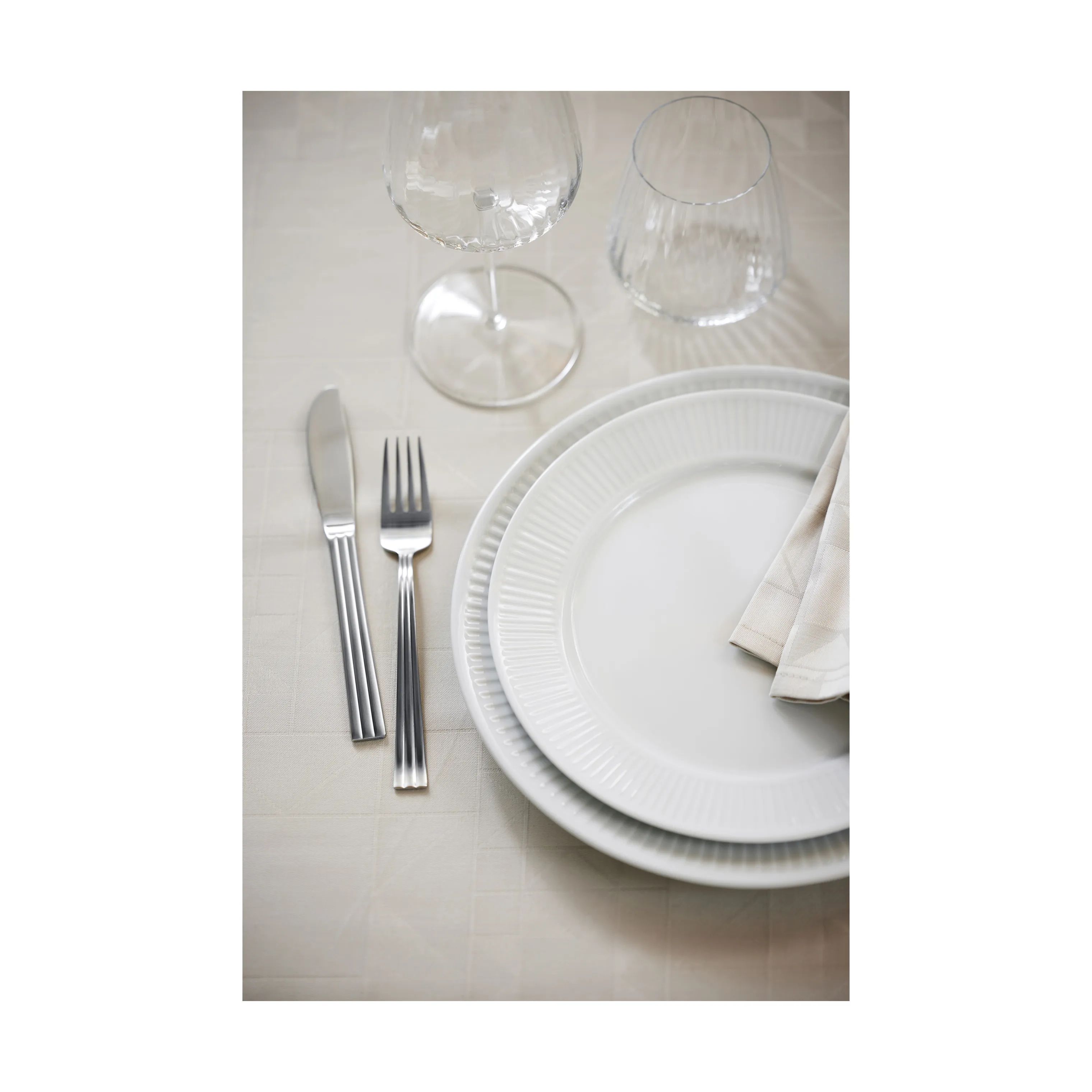 Pillivuyt Frokosttallerkener Plissé Tallerken i Hvid, 24 cm, 5