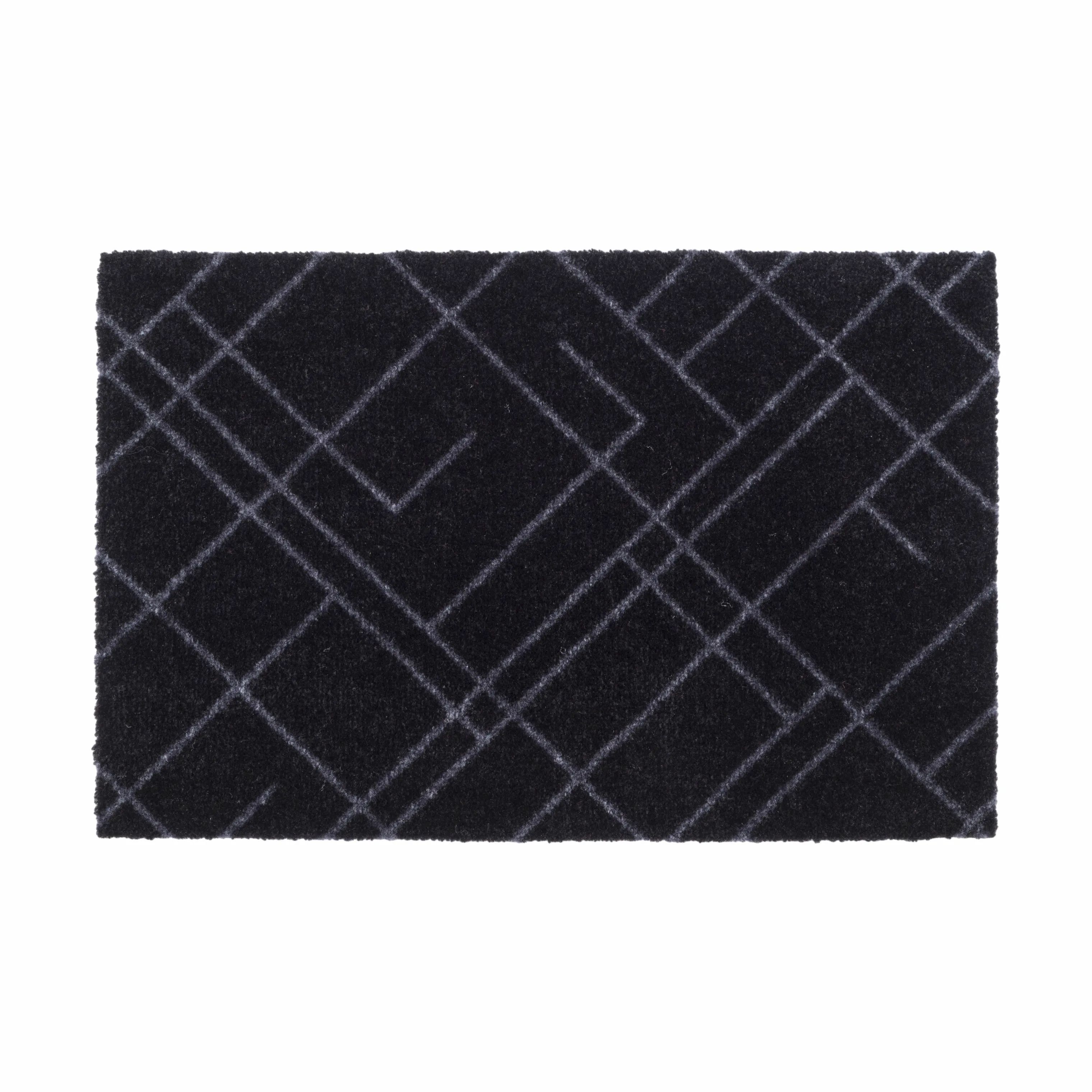 Tica Copenhagen Dørmåtter Lines Gulvmåtte i Sort/grå, B40 x L60 cm, 1