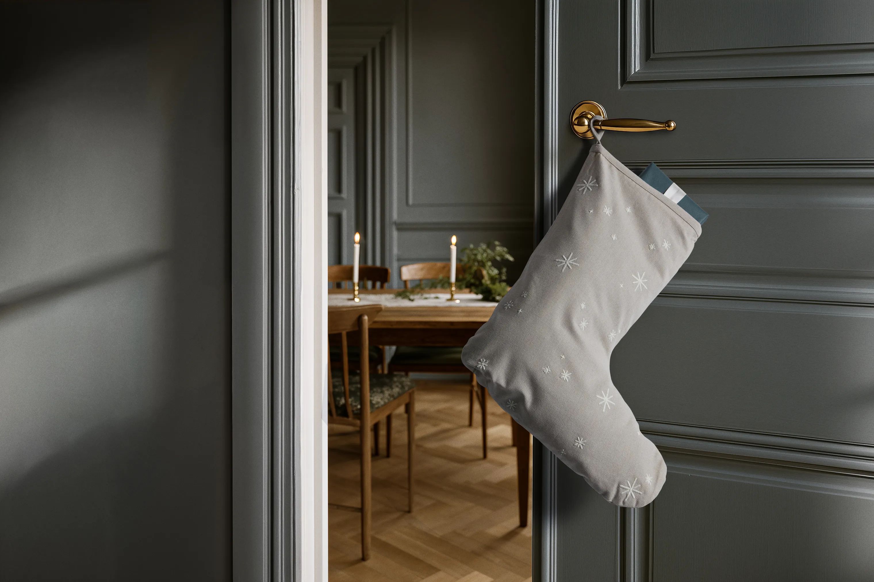 Juna Øvrigt julepynt Christmas Fable Julestrømpe i Beige, 2