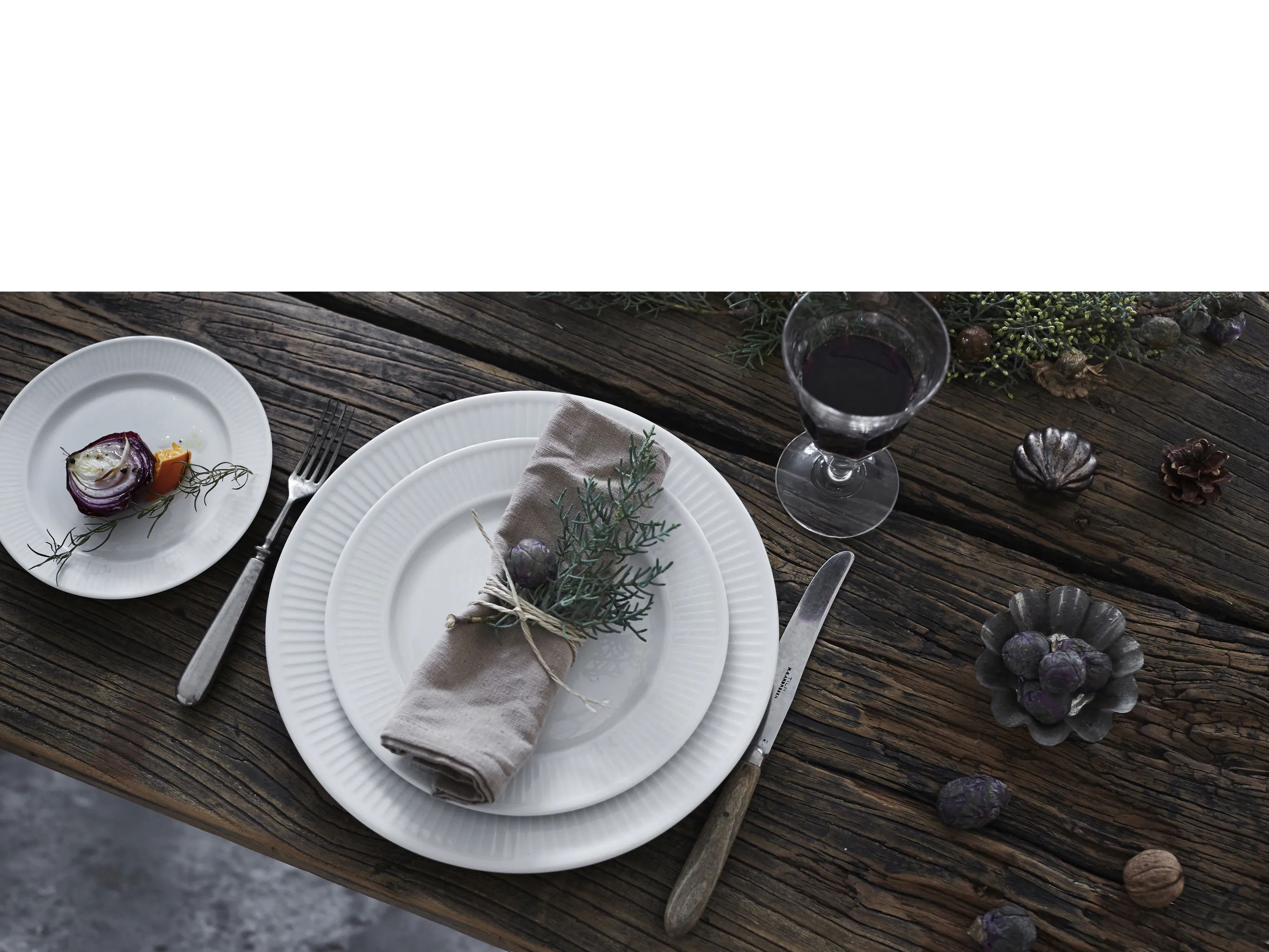Pillivuyt Frokosttallerkener Plissé Frokosttallerken i Hvid, 22 cm, 3