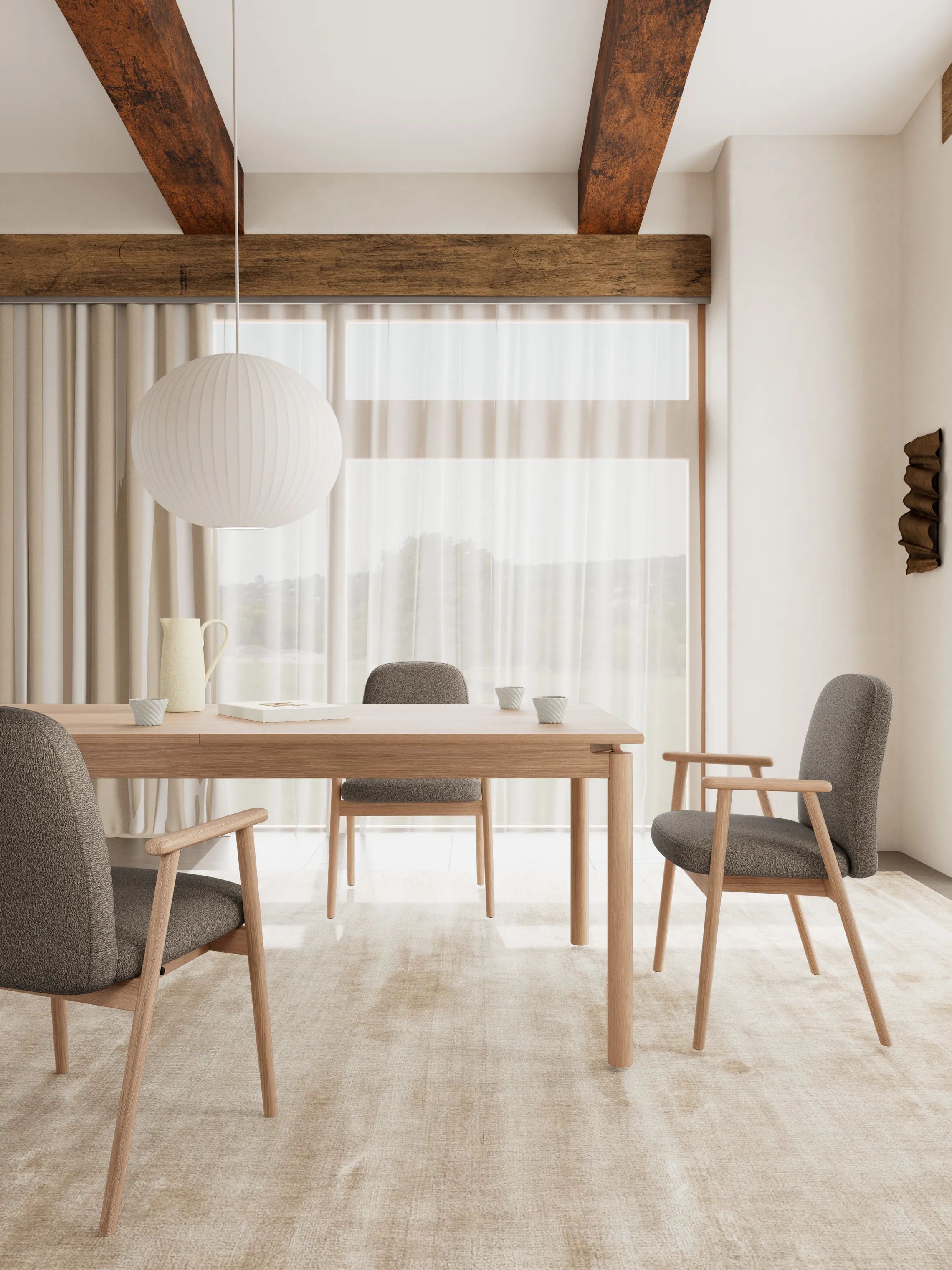 CASA Living Spisebordsstole Calvin Spisebordsstol - 2 stk. i Taupe, 3