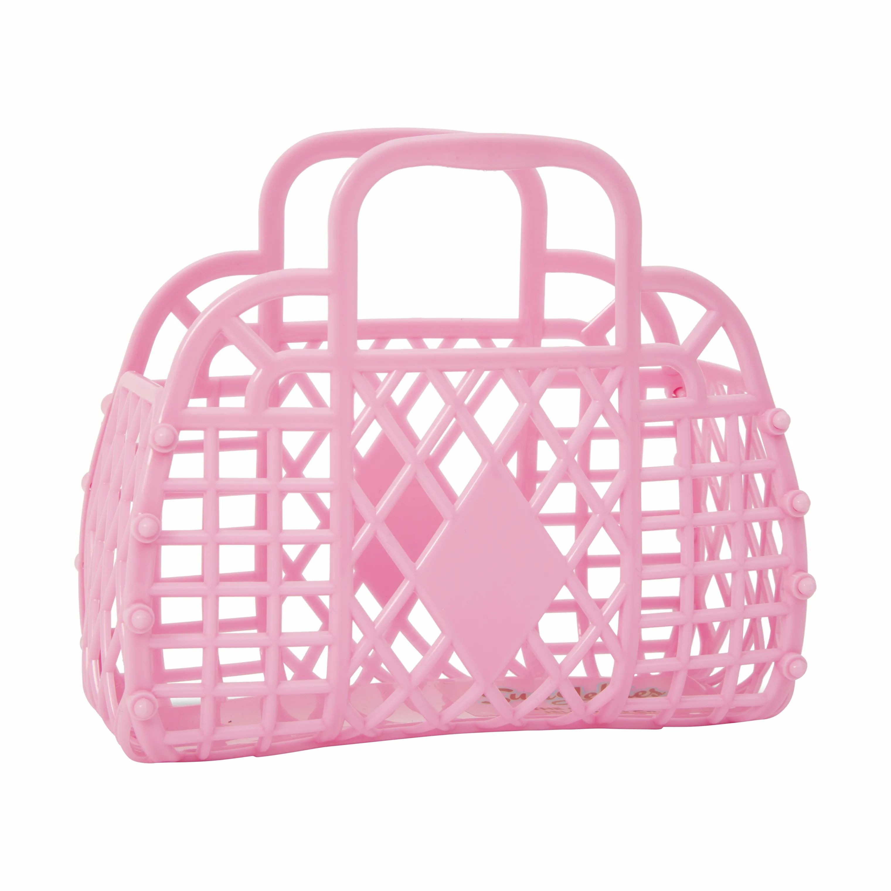 Sun Jellies Øvrigt interiør Retro Basket Mini Retro Taske - Mini i Bubblegum Pink, 1