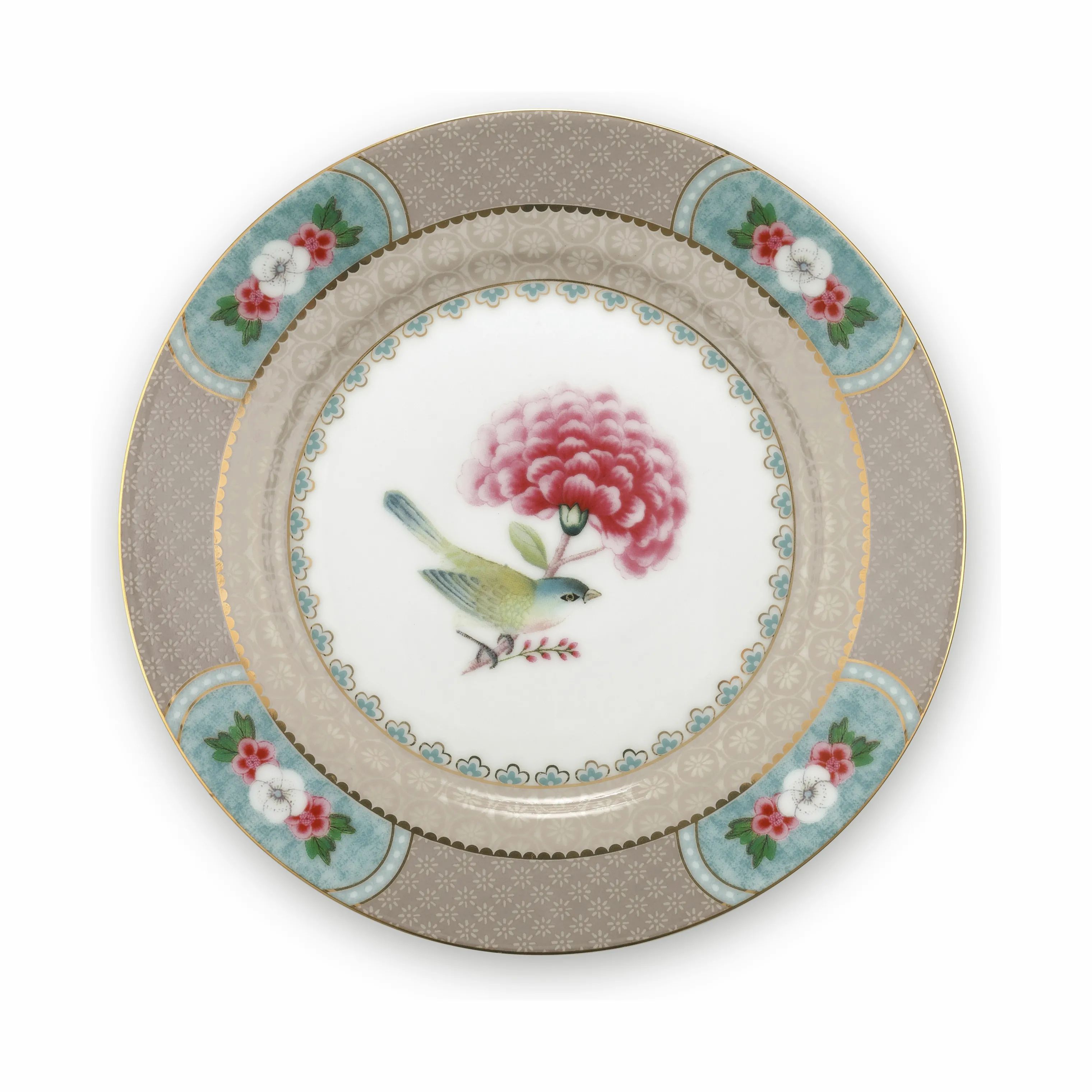 PIP Studio Kagetallerkener Blushing Birds Blushing Bird Tallerken i khaki, 1